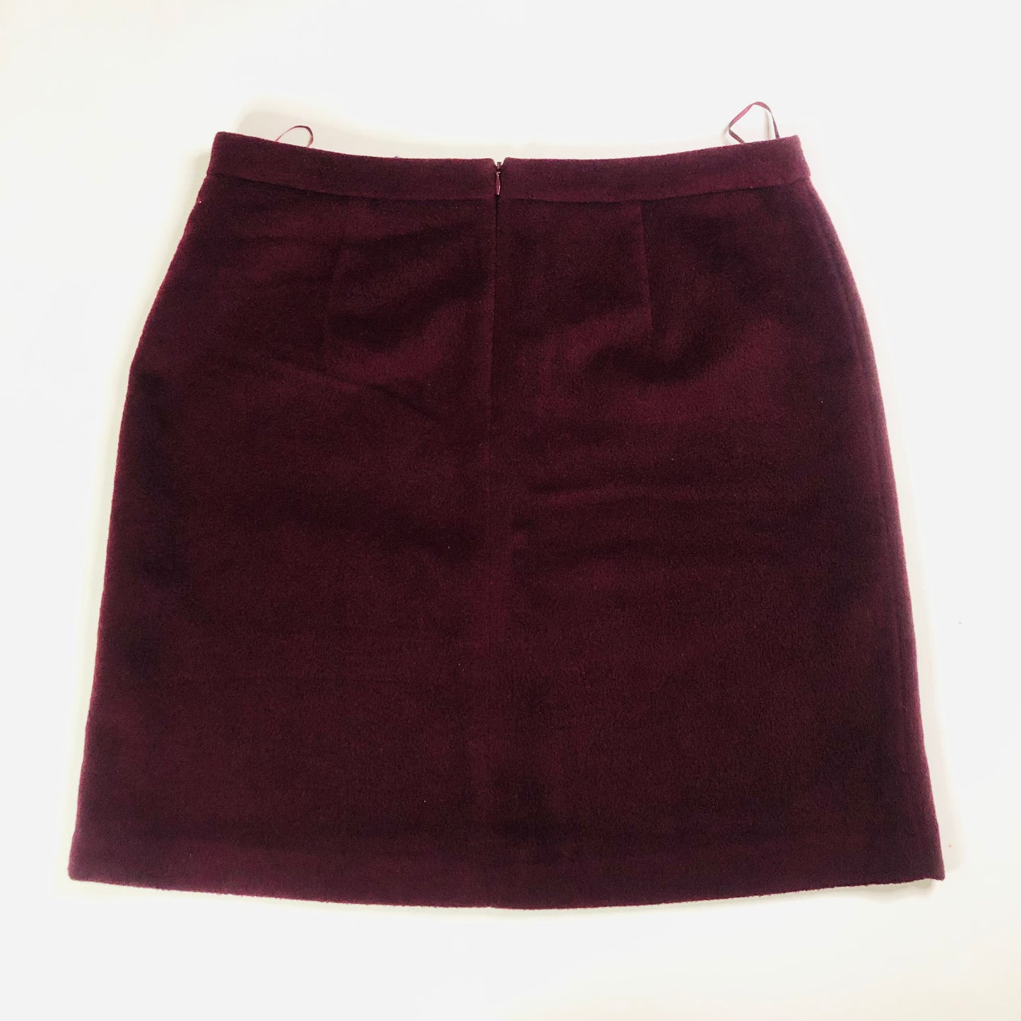 M&S Collection Burgundy Wool Blend Textured A-Line Short Skirt Size 16 NEW