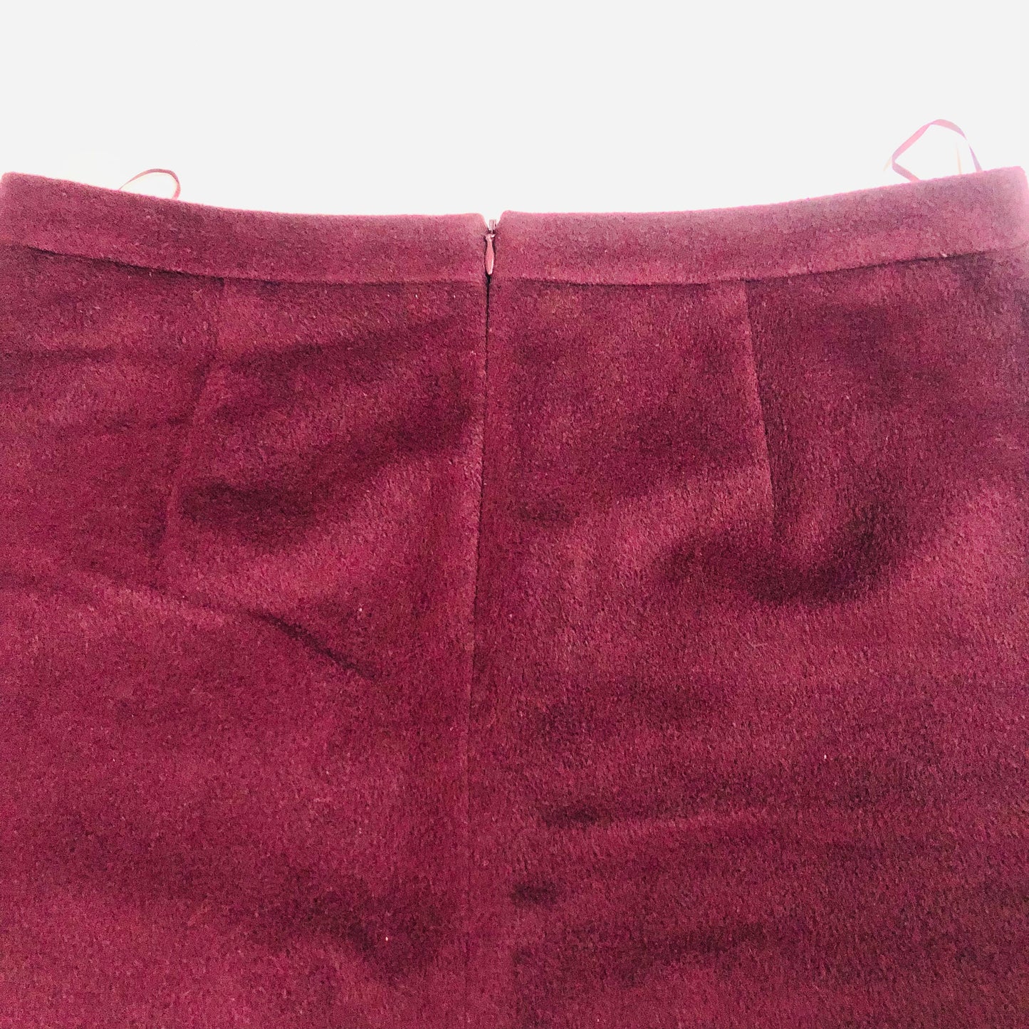 M&S Collection Burgundy Wool Blend Textured A-Line Short Skirt Size 16 NEW