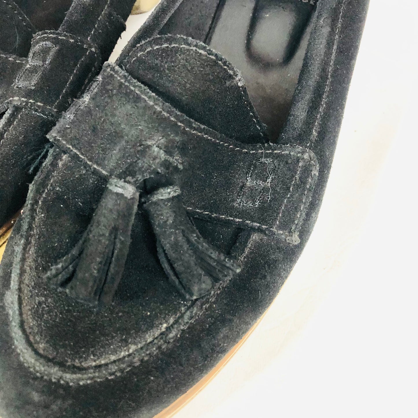 Kurt Geiger Black Suede Leather Tassel Loafers Flat Size UK 6 (39) Work / Casual