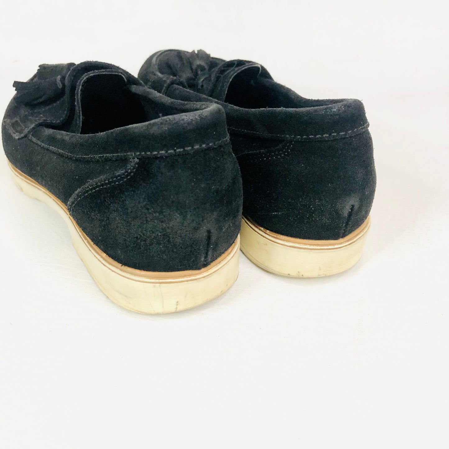 Kurt Geiger Black Suede Leather Tassel Loafers Flat Size UK 6 (39) Work / Casual