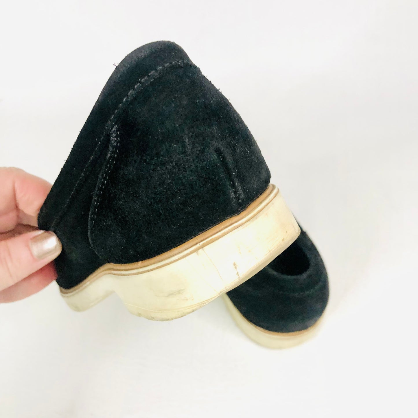 Kurt Geiger Black Suede Leather Tassel Loafers Flat Size UK 6 (39) Work / Casual