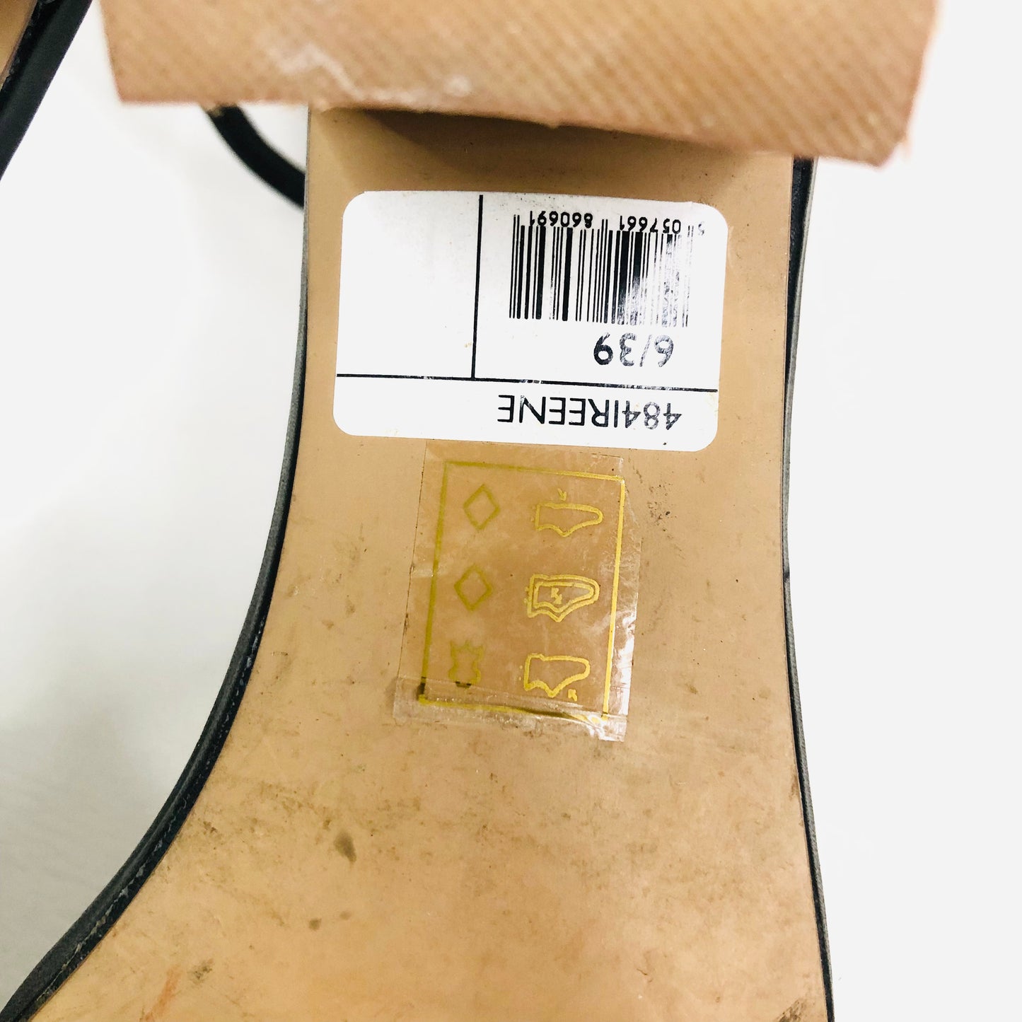 Steve Madden Irenee Black & Brown Leather Ankle Strap Open Toe Sandal Size 6 (39)
