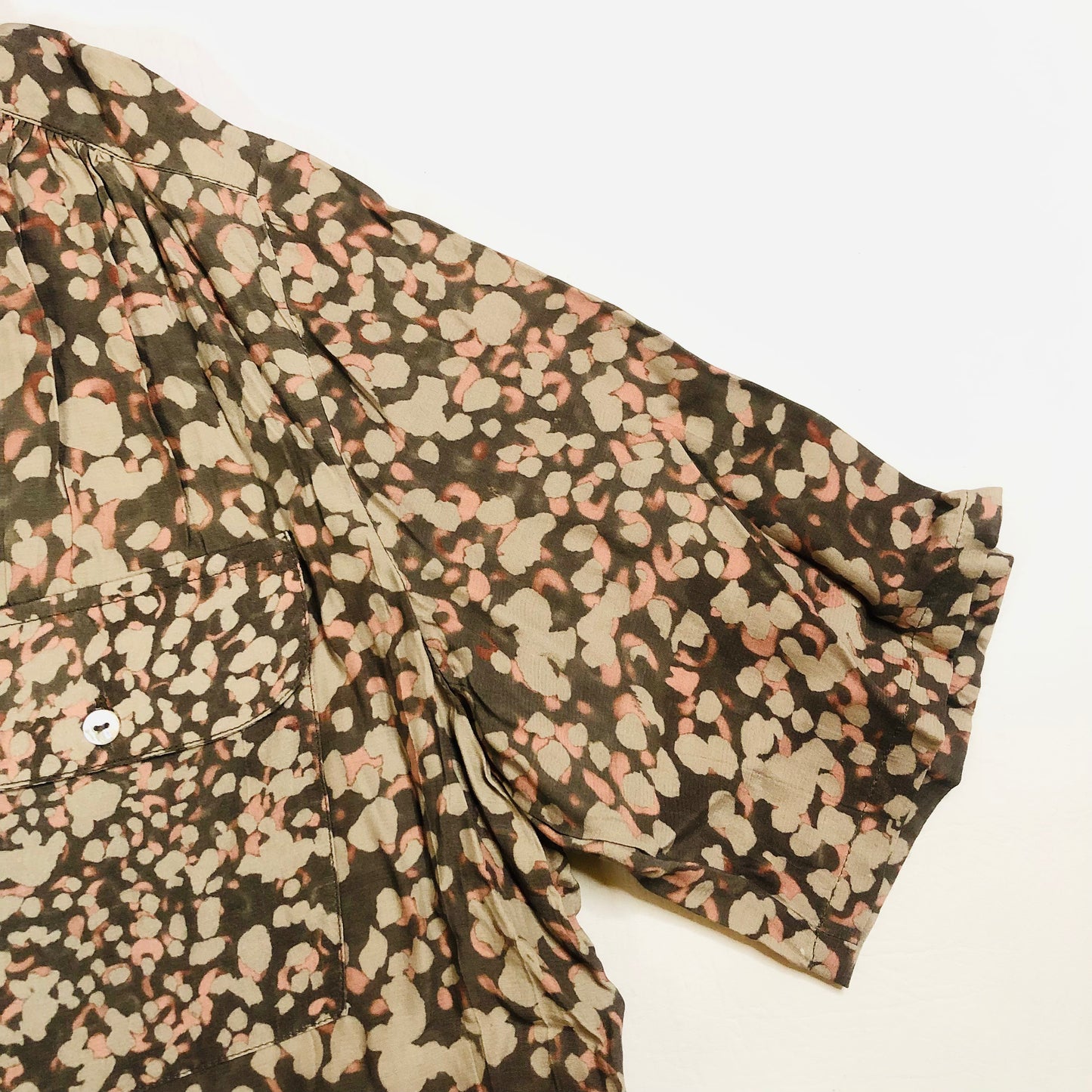 French Connection Brown Earthtone Lightweight Short Sleeve Blouse Shirt Size XS