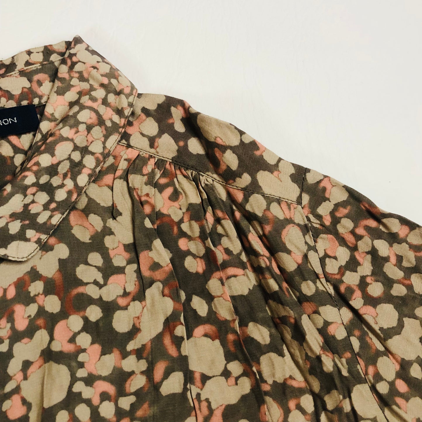 French Connection Brown Earthtone Lightweight Short Sleeve Blouse Shirt Size XS