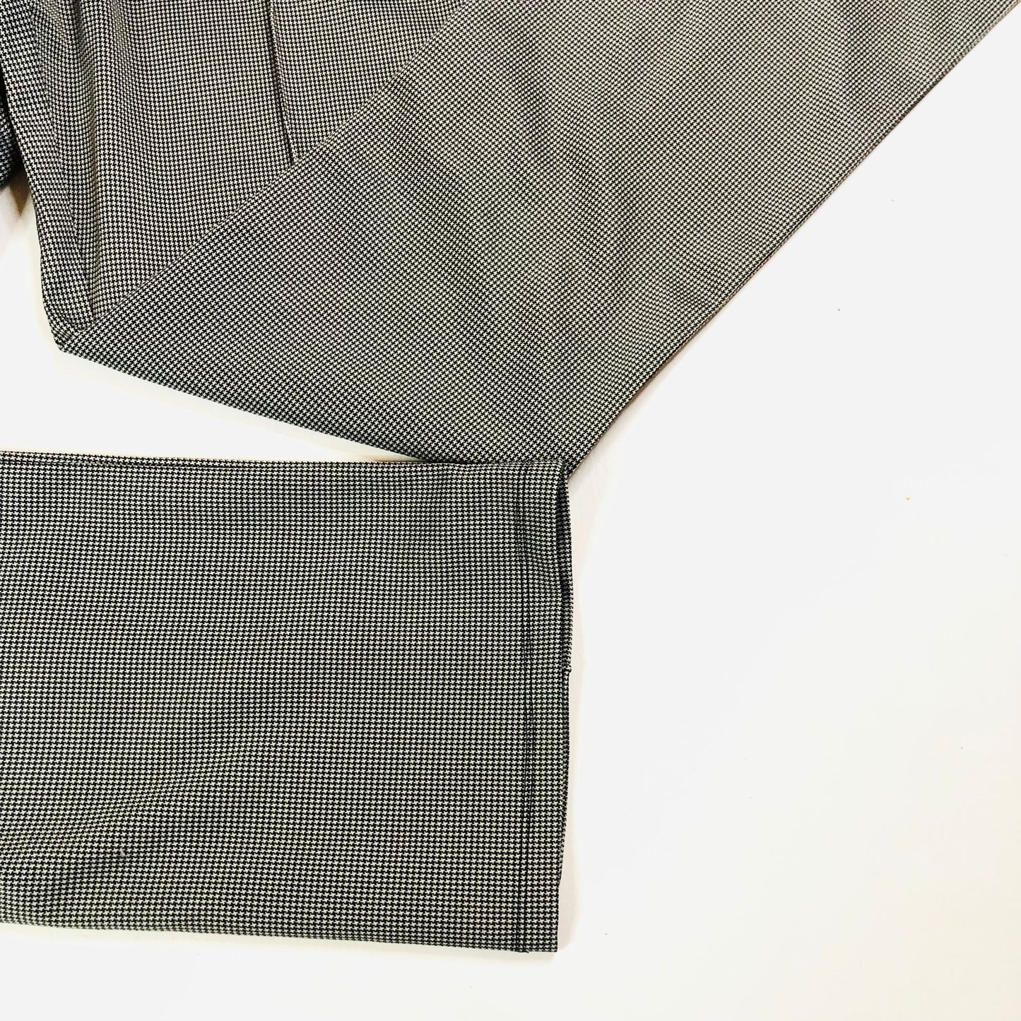 H&M Black & White Houndstooth Stretch Smart Front Pleat Trousers Size Medium NEW