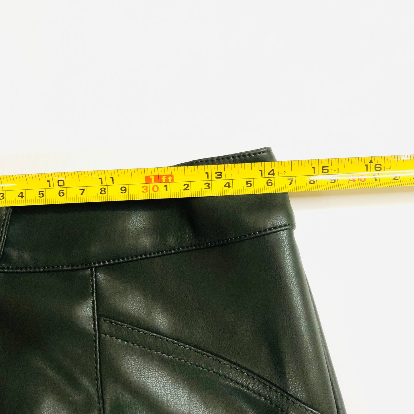 Urban Bliss Dark Khaki Green Faux Leather PU Wide Leg Trousers Size 10 NEW