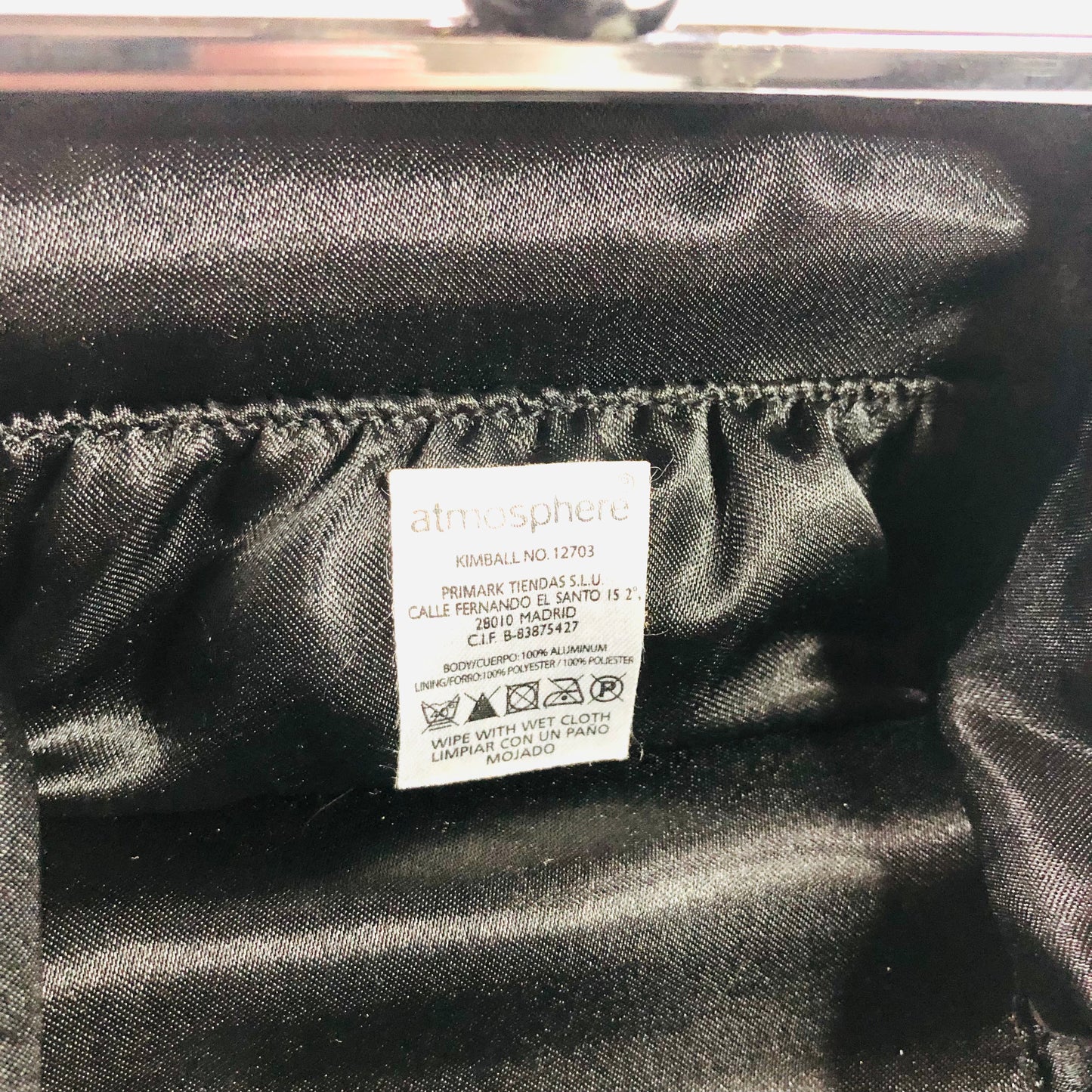 Atmosphere Black Hard Case sparkly evening shoulder Clutch Bag Chain Mail 5.5” X 3.5” X 2”