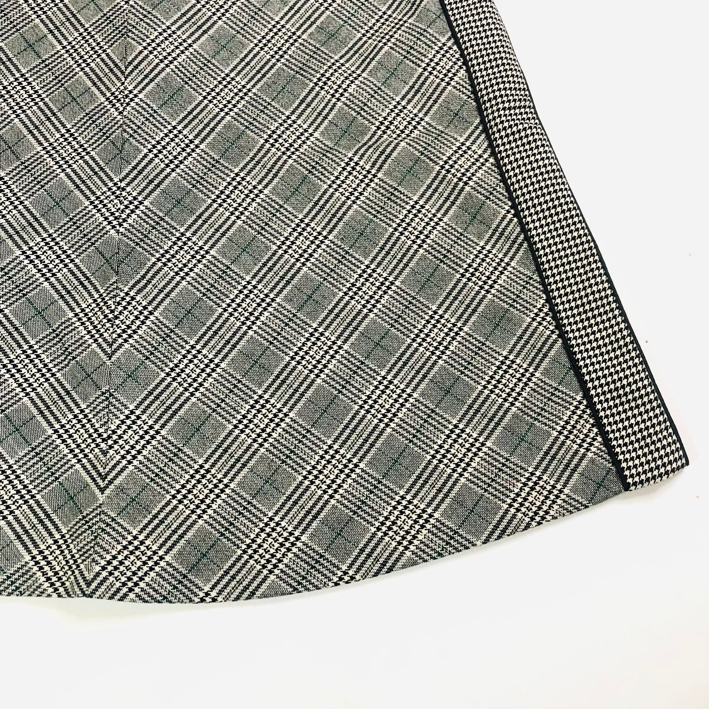 More & More Designer Grey Black & White Check Plaid A-Line Skirt Size 36 (UK 8/10)