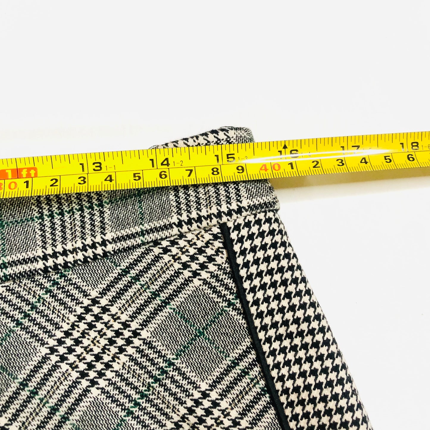 More & More Designer Grey Black & White Check Plaid A-Line Skirt Size 36 (UK 8/10)