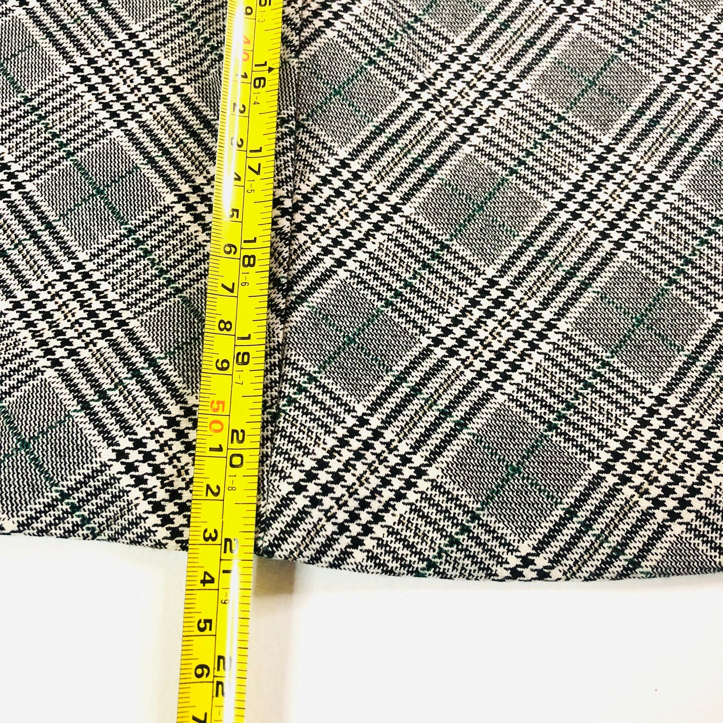 More & More Designer Grey Black & White Check Plaid A-Line Skirt Size 36 (UK 8/10)