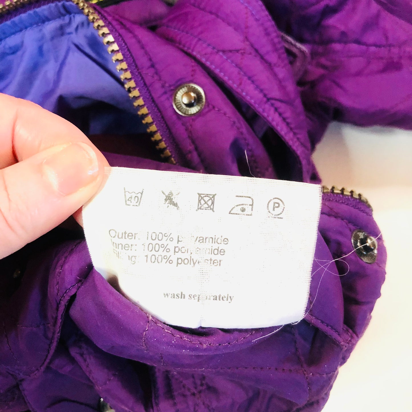 Barbour International Flyweight Purple Quilted Belted Classic Jacket Size UK 8