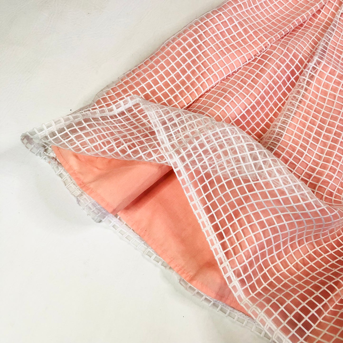 Marks & Spencer Petit Peach White Pleated Lined Skater Knee Length Skirt Size 10