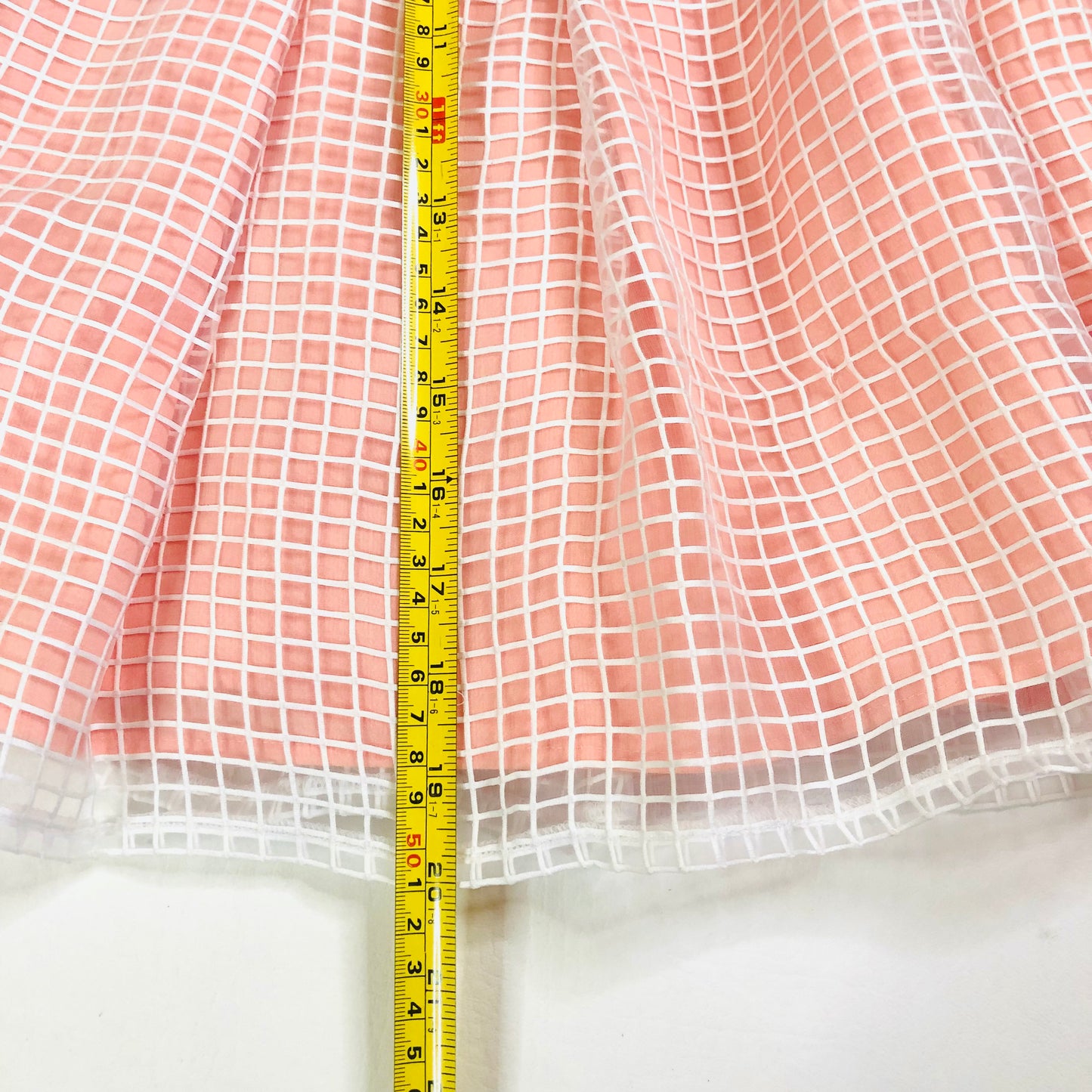 Marks & Spencer Petit Peach White Pleated Lined Skater Knee Length Skirt Size 10