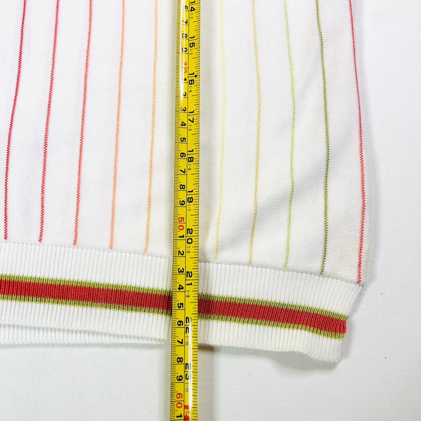 LizGolf Clairborne White & Orange Striped Sleeveless Golf Knit Vest Size 12/14