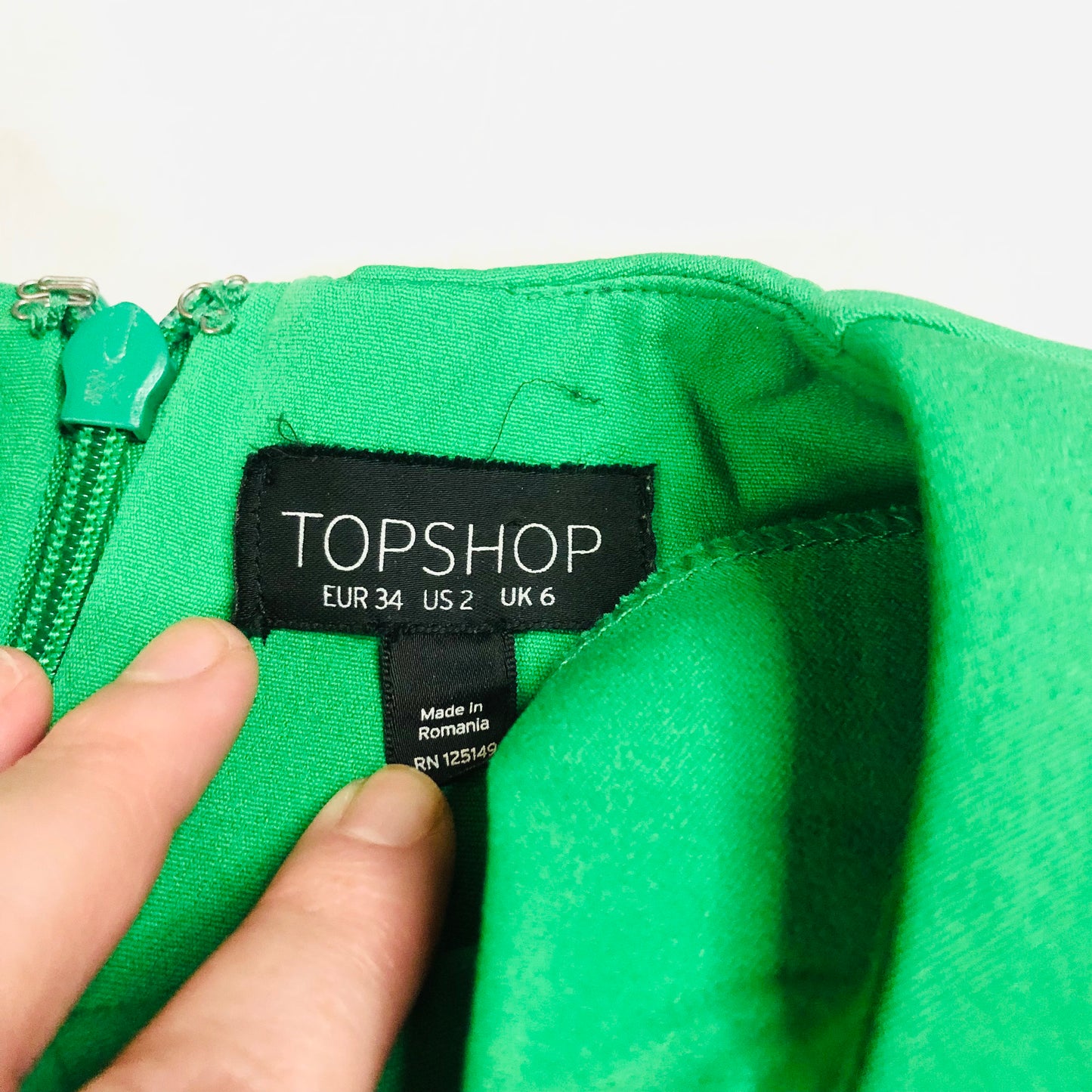 Topshop Emerald Green Wiggle Shift Pencil Knee Length Smart Dress Size UK 6