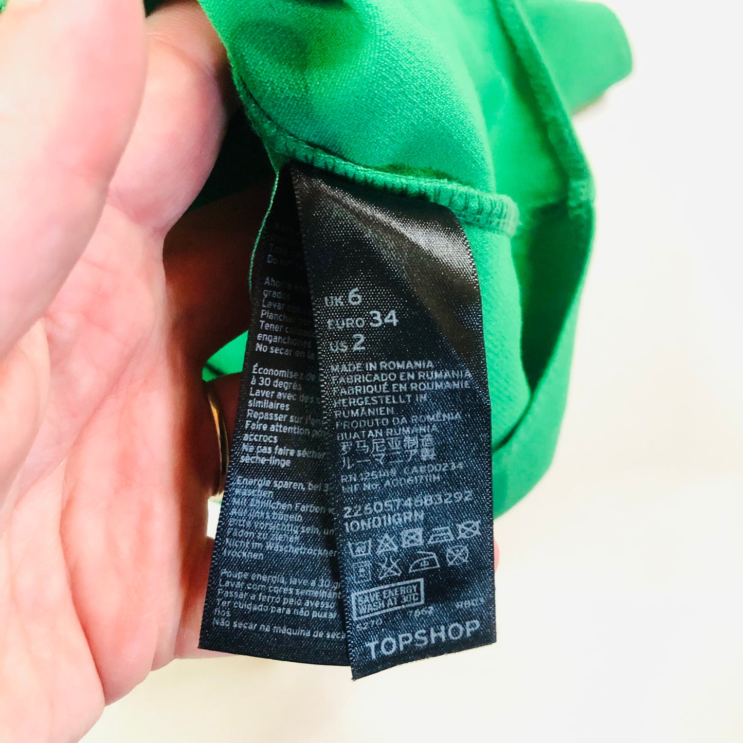 Topshop Emerald Green Wiggle Shift Pencil Knee Length Smart Dress Size UK 6