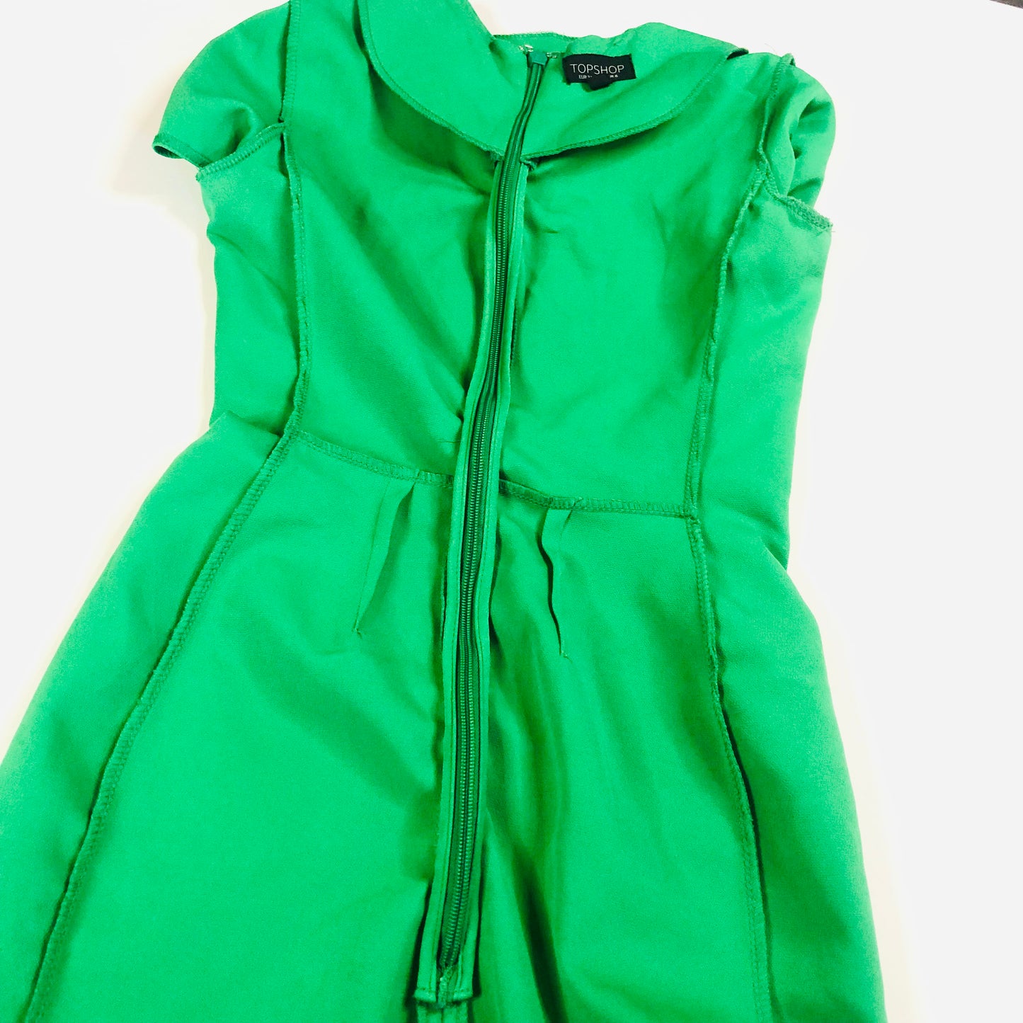 Topshop Emerald Green Wiggle Shift Pencil Knee Length Smart Dress Size UK 6