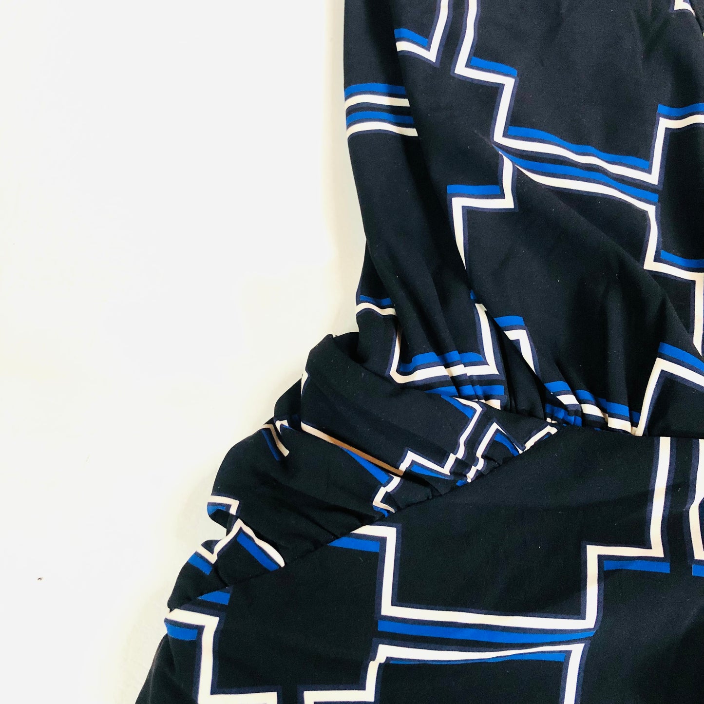 Reiss Amelie Printed Plunge Swimsuit Swimming Costume Black White Navy Size 14 NEW