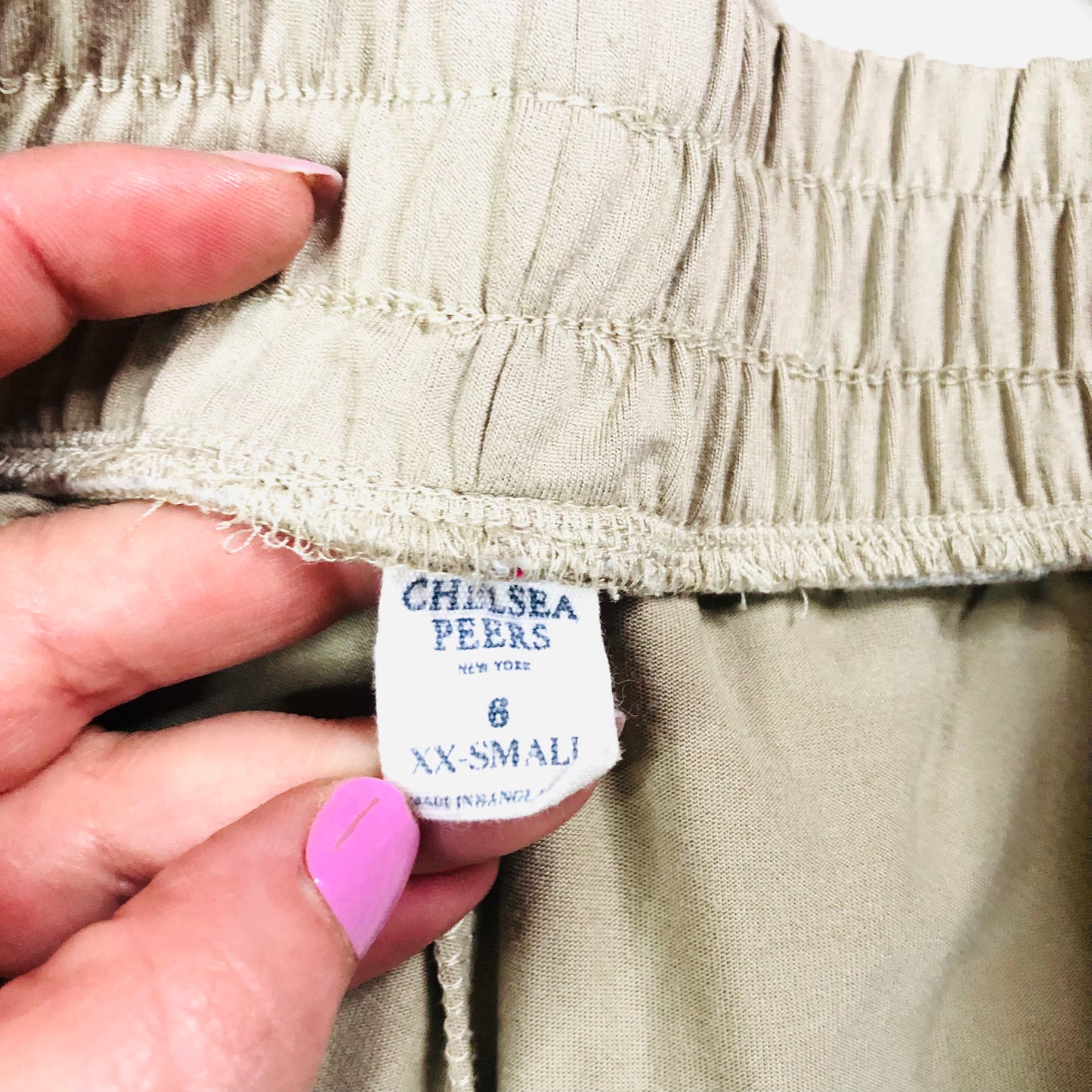 Chelsea Peers Beige Soft Lightweight Jersey Lounge Pants Joggers Size XXS (UK 6)