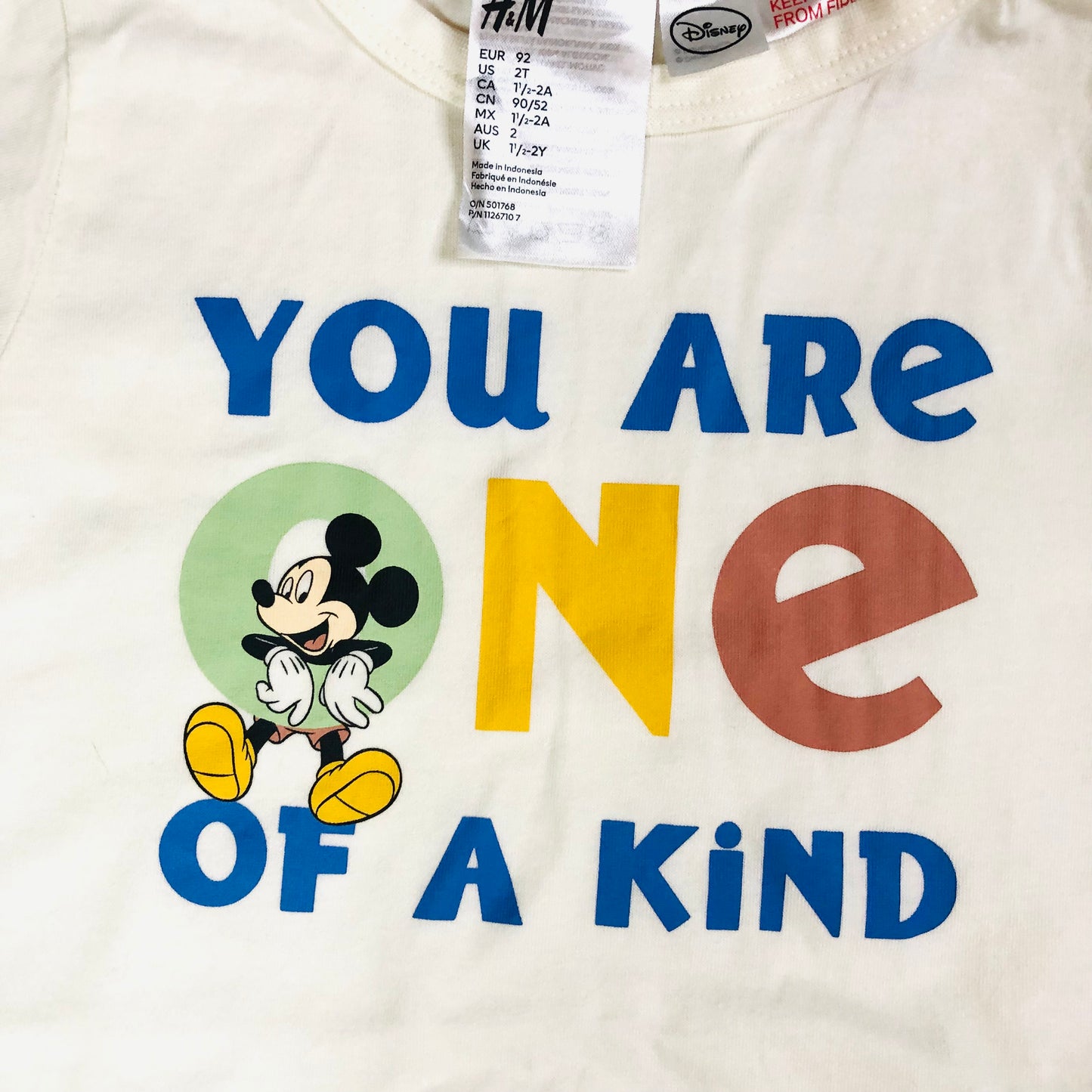 H&M Unisex Disney Mickey Mouse Set of 2 Short Sleeve Romper Age 1.5 - 2 Years