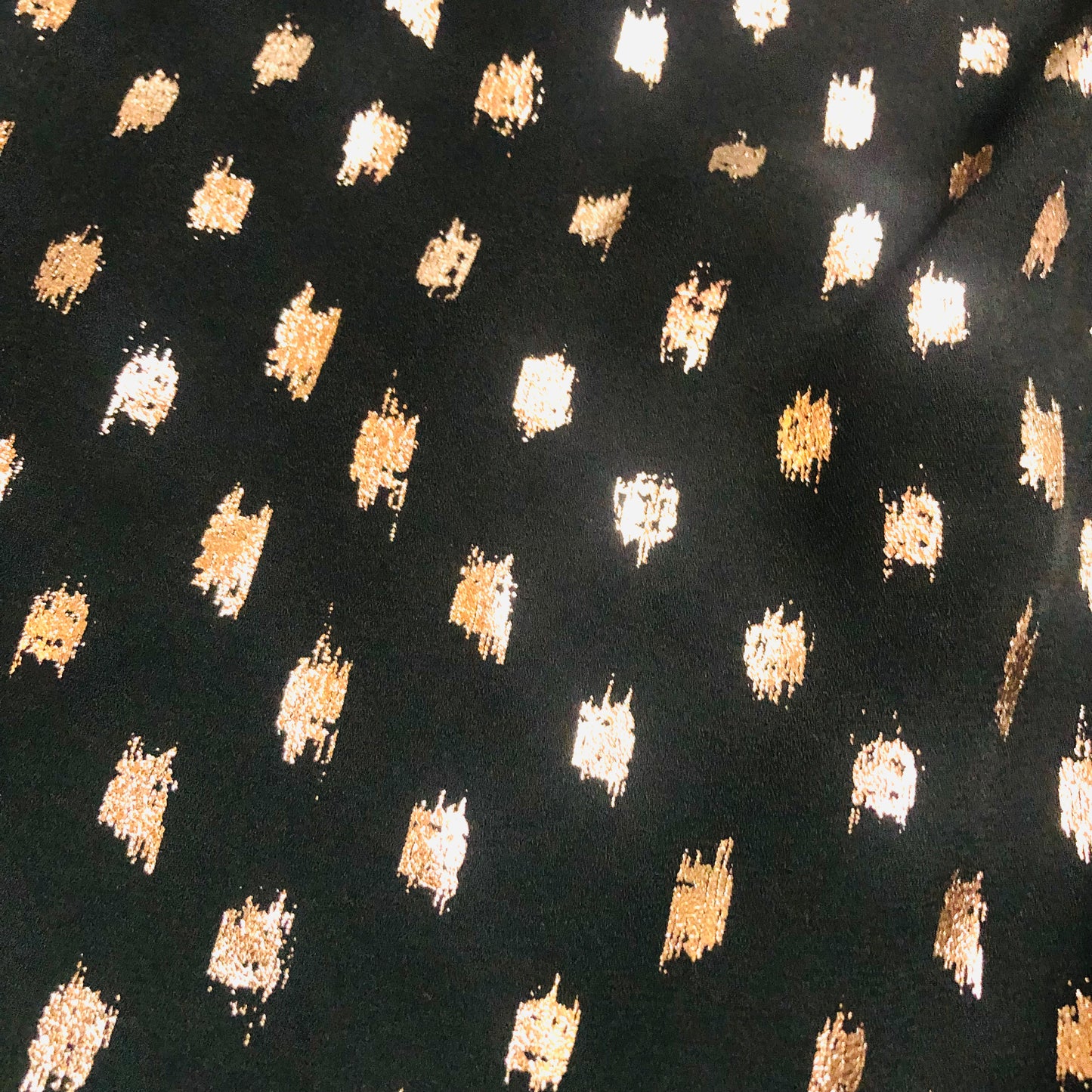 Principles Black & Gold Foil Floaty Chiffon Long Sleeve Blouse Size 12