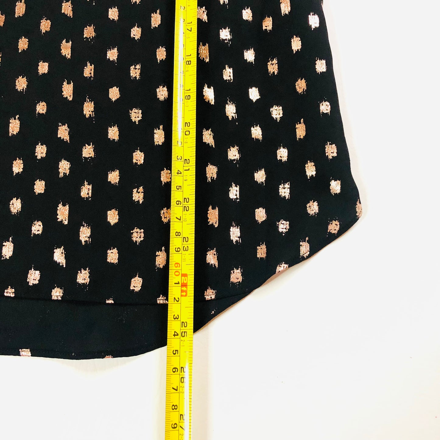 Principles Black & Gold Foil Floaty Chiffon Long Sleeve Blouse Size 12