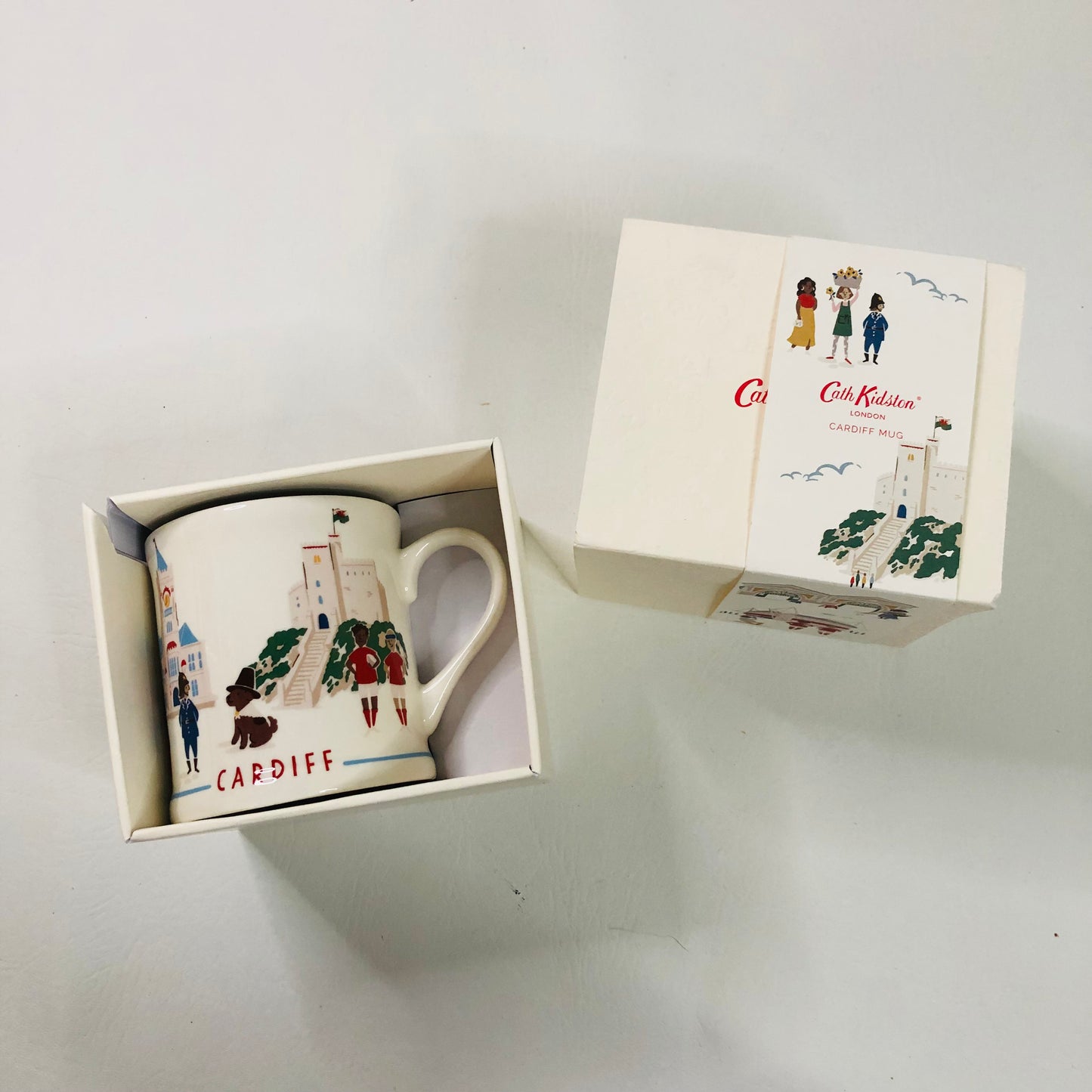 Cath Kidston Cardiff Welsh Scenery Drinking Mug Tea Coffee Stoneware Boxed NEW