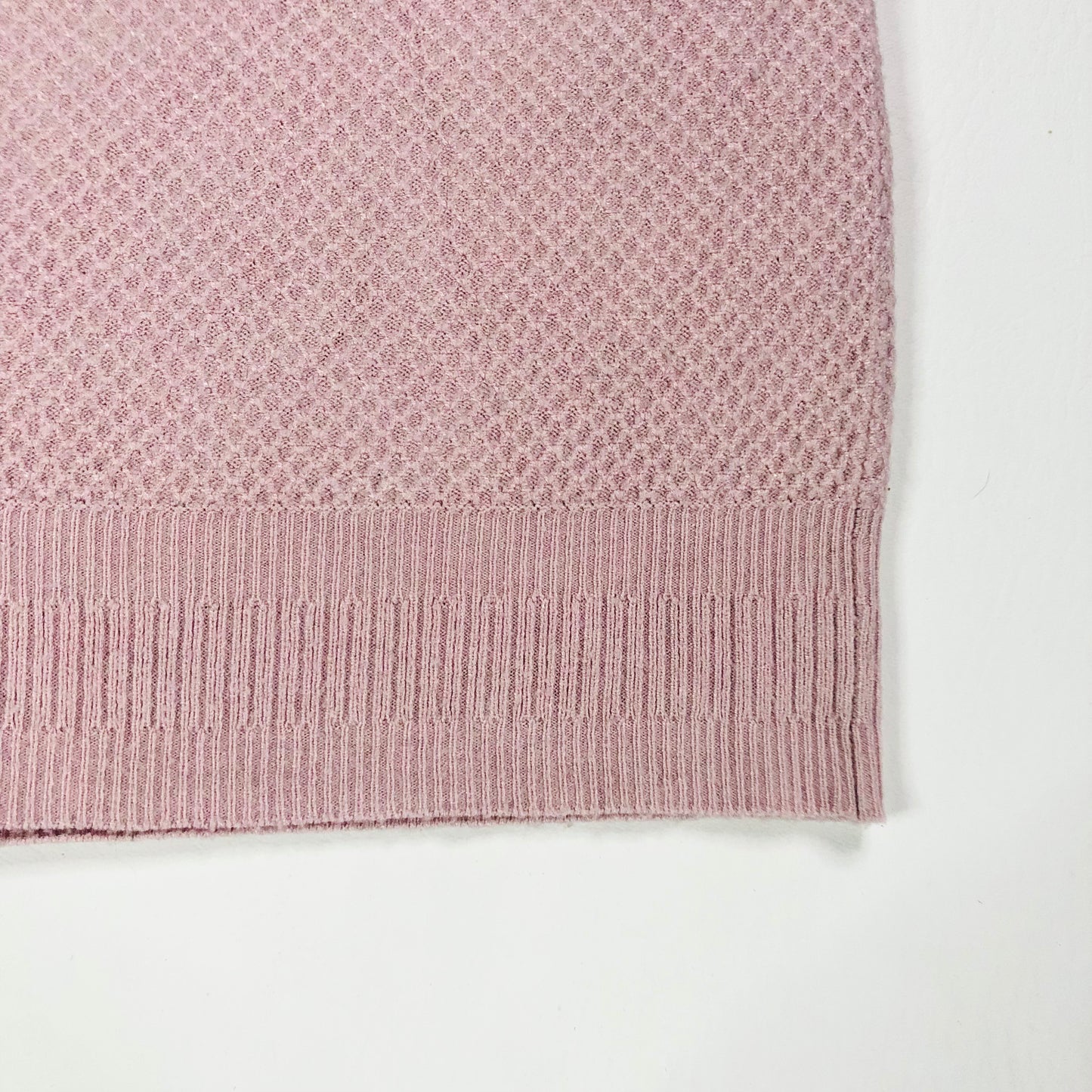 M&S Pink Textured Knit Zip Up Hoodie jacket Cardigan Size XS (UK 8)