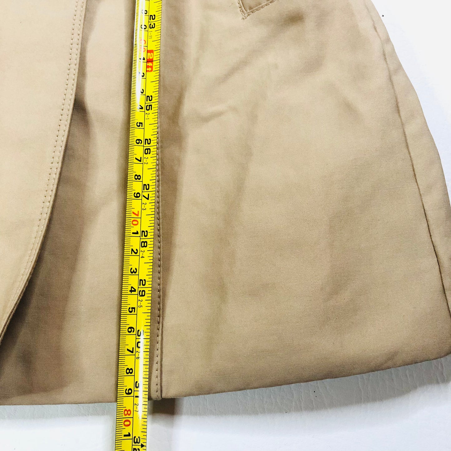 Zara Beige Trench Coat Belted Button Up Double Breasted Mid Length Size Small