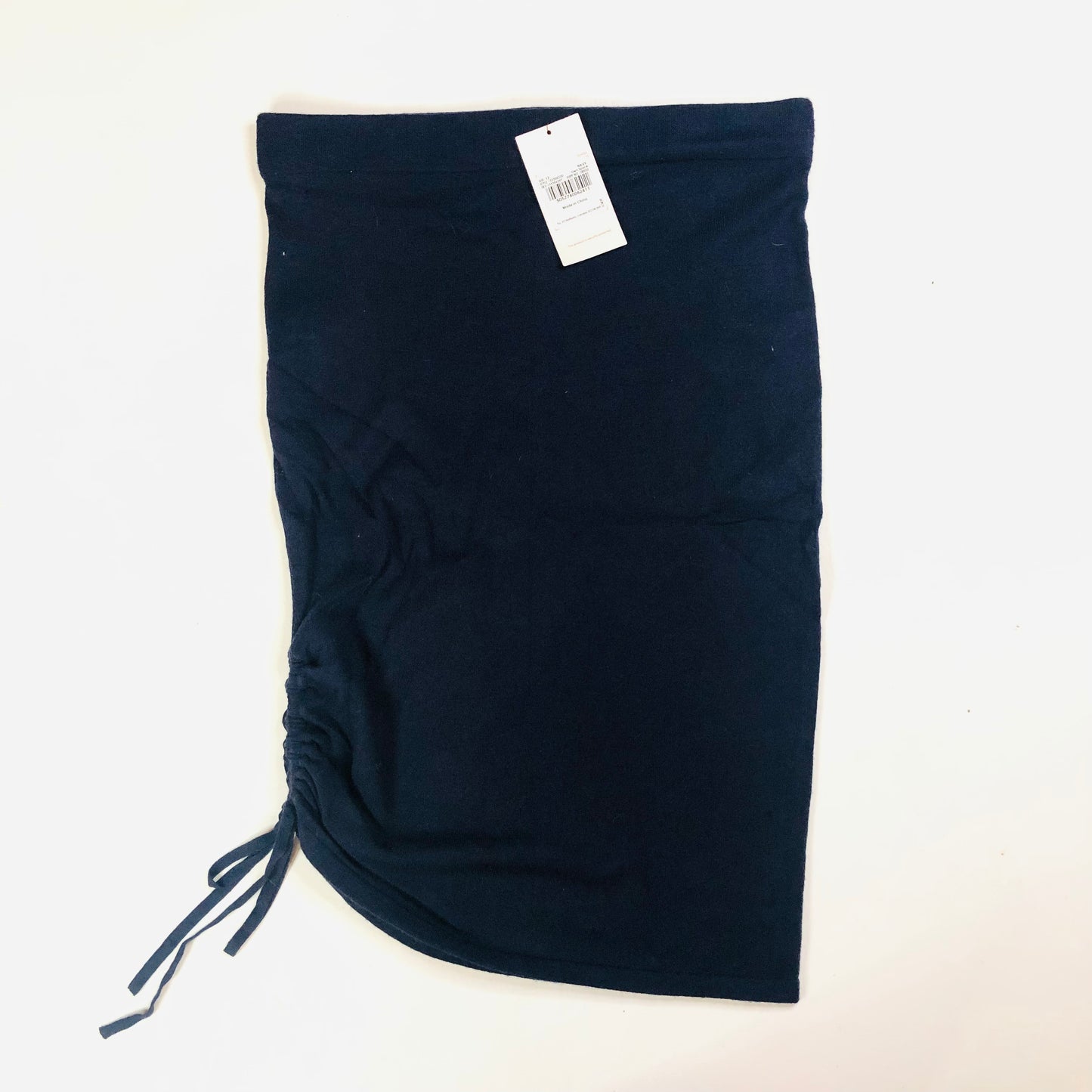 TU Sainsburys Super Soft Navy Blue Cinched Ruched Side Pull On Skirt Size 12 NEW