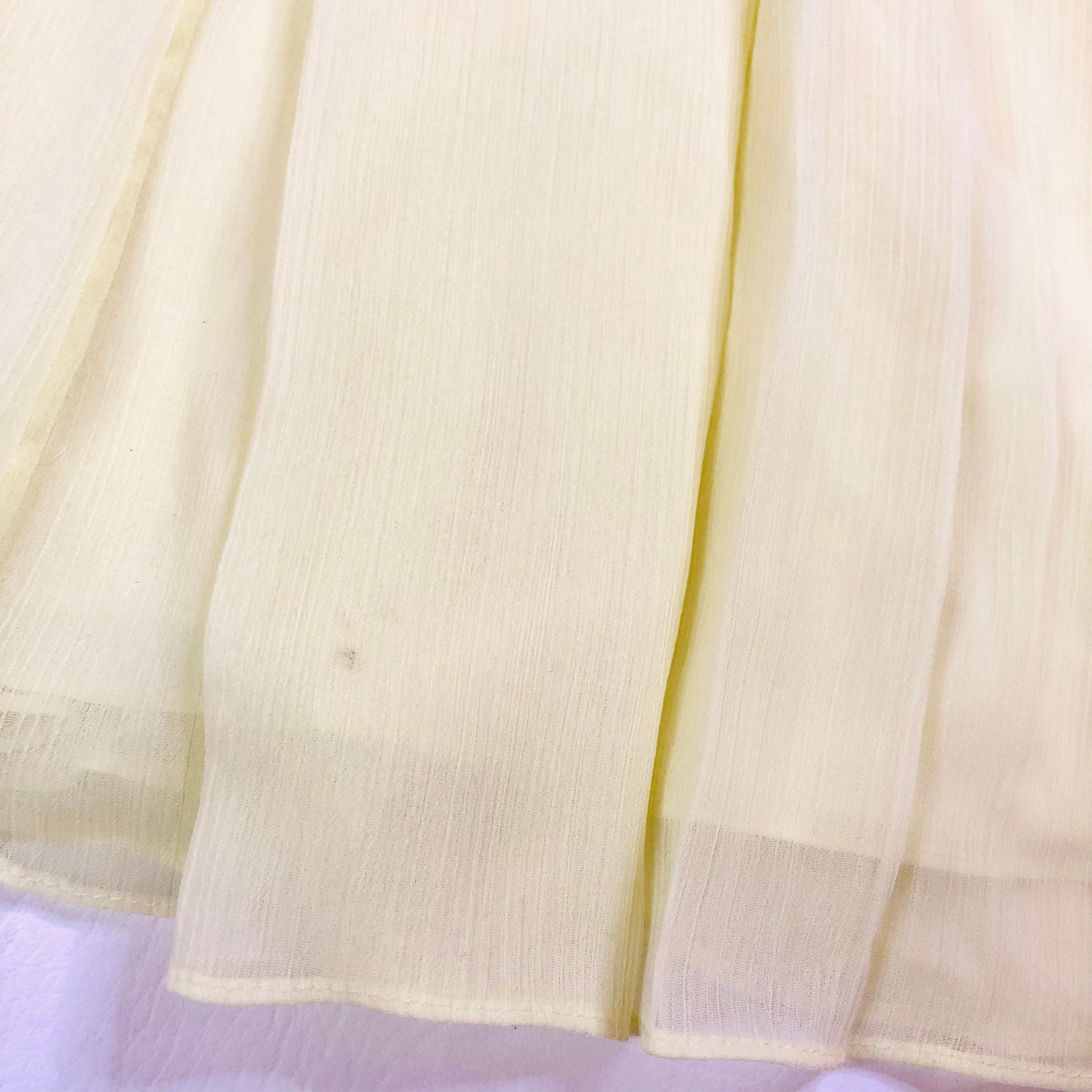 Whistles Iris Light Yellow Lace Pleated Summer Chiffon Midi Tea Dress Size Uk 14