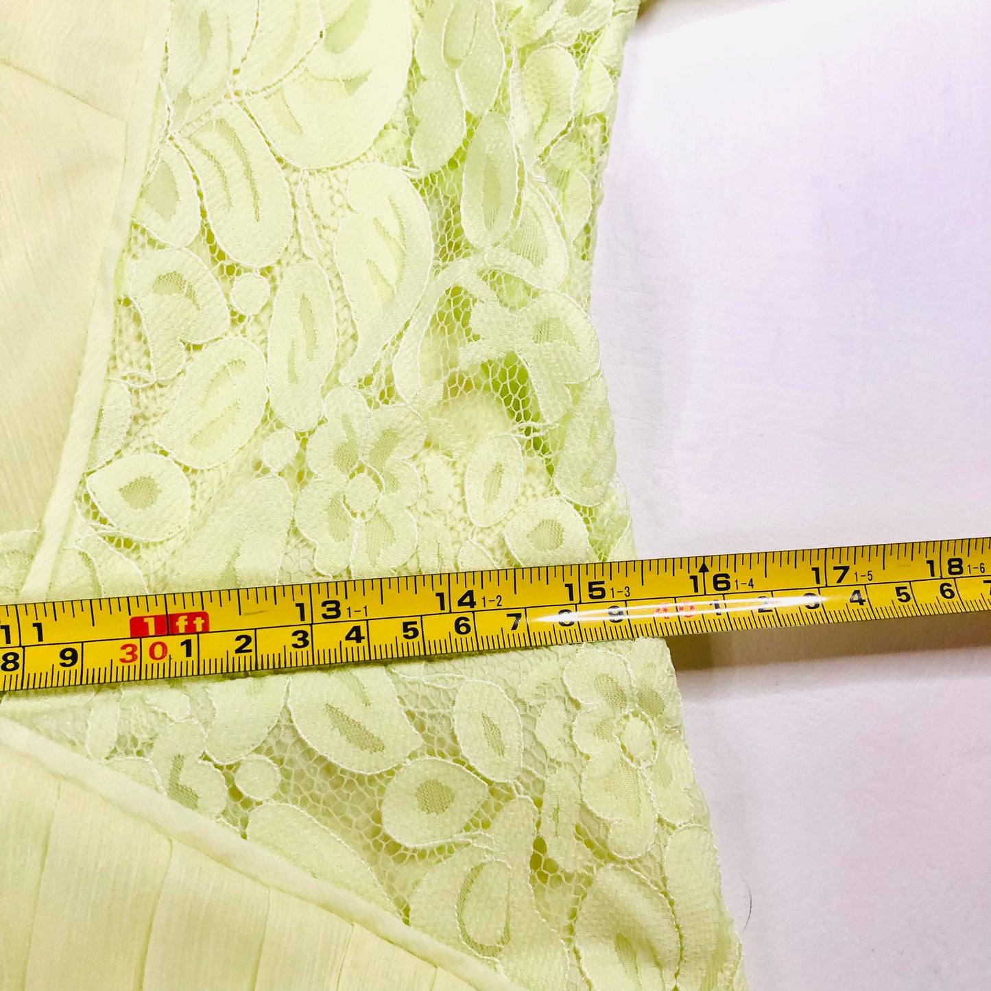 Whistles Iris Light Yellow Lace Pleated Summer Chiffon Midi Tea Dress Size Uk 14