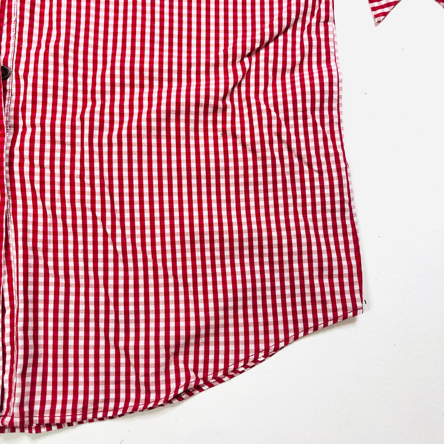 Lee Cooper Red Gingham Check Cotton Shirt Dress With Pineapple Detail Size M (UK 10)
