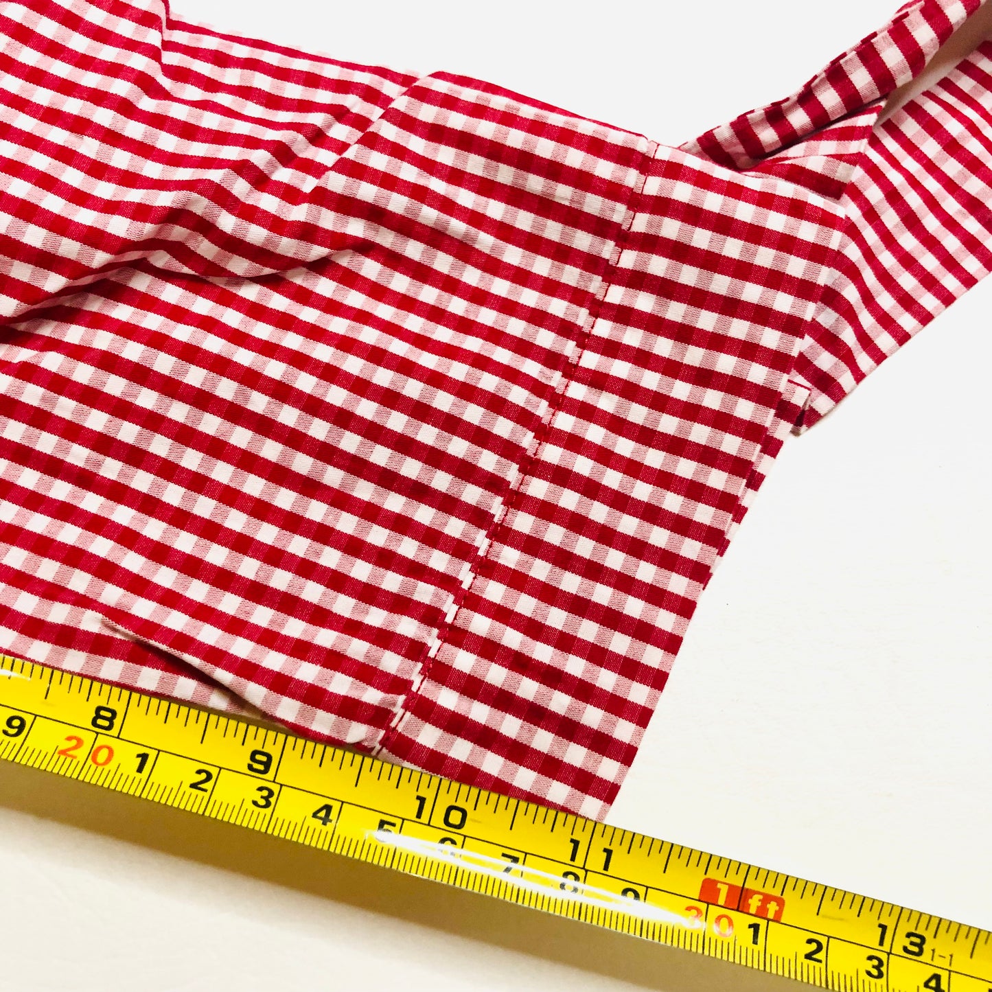 Lee Cooper Red Gingham Check Cotton Shirt Dress With Pineapple Detail Size M (UK 10)