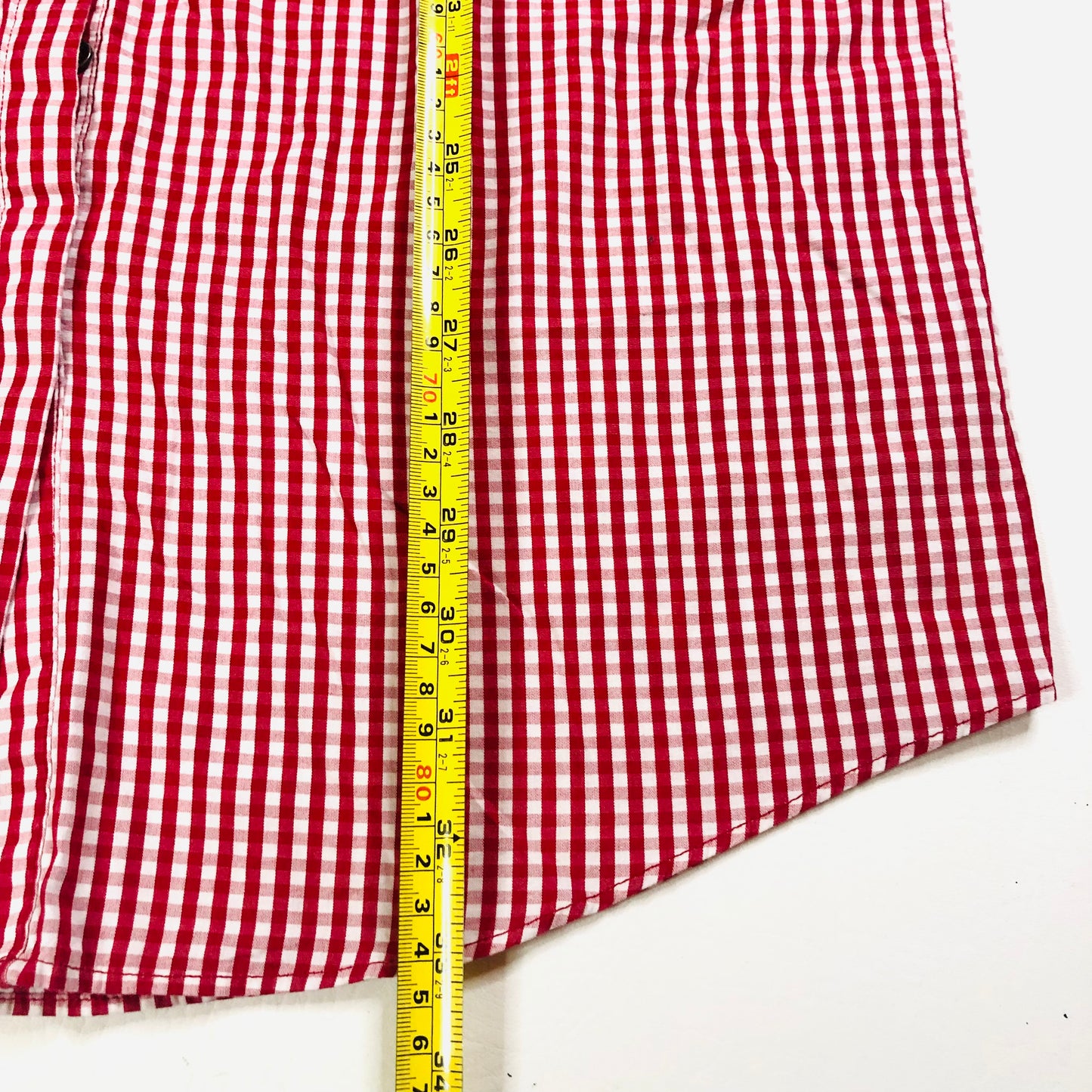 Lee Cooper Red Gingham Check Cotton Shirt Dress With Pineapple Detail Size M (UK 10)
