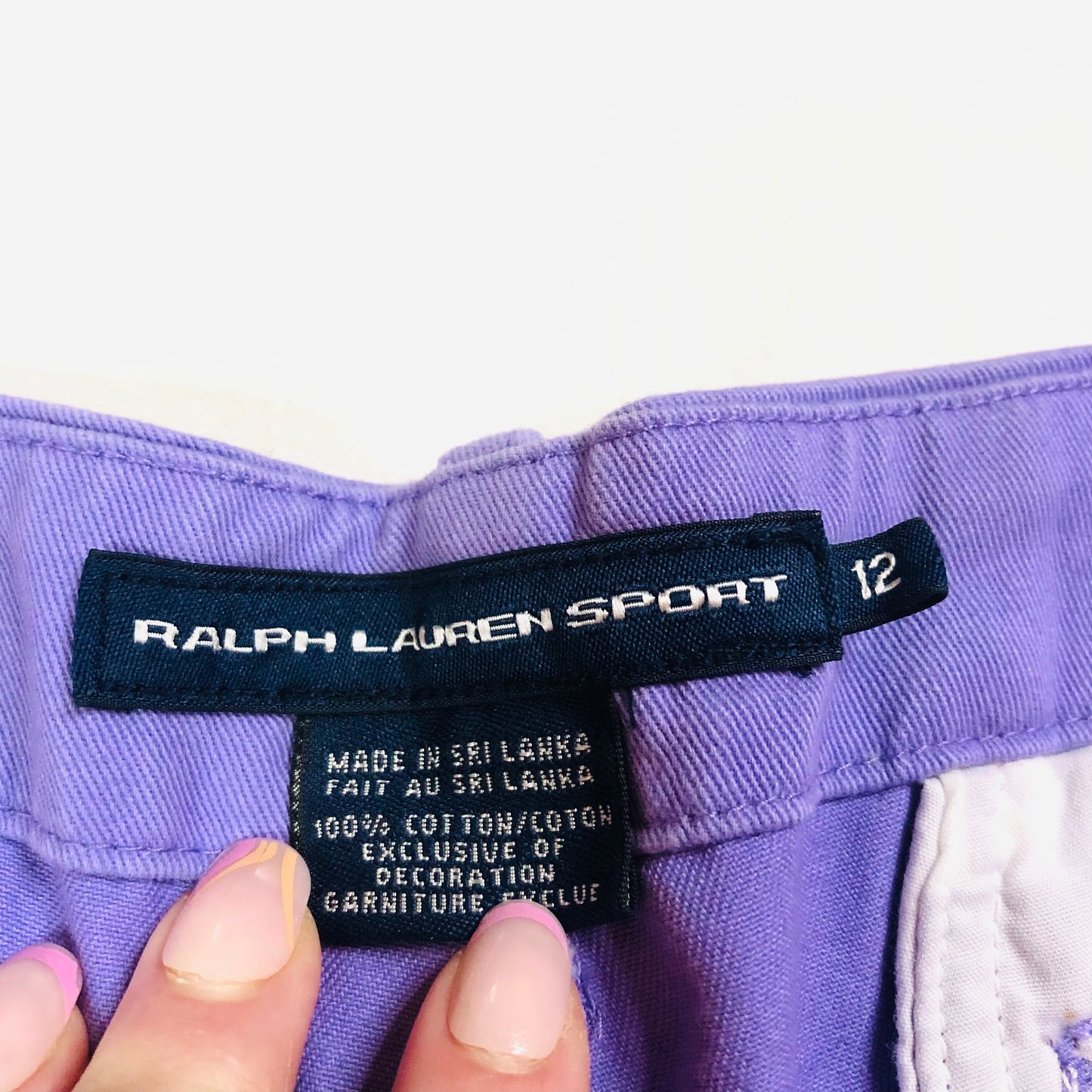 Ralph Lauren Sport Purple Lavender Preppy Hot pant Shorts Size UK 12