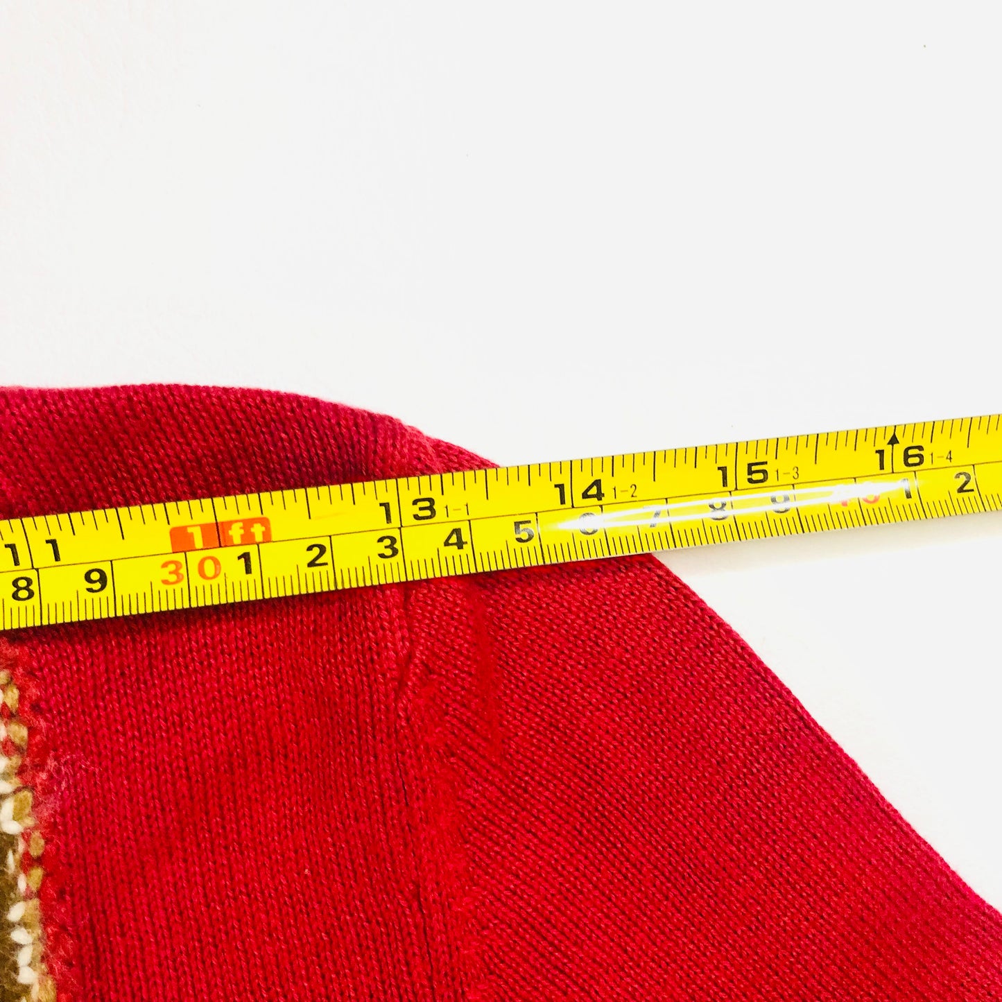 Calvin Klein Jeans Red Knit Y2K Long Striped Sleeve Top Jumper Size Medium (10)