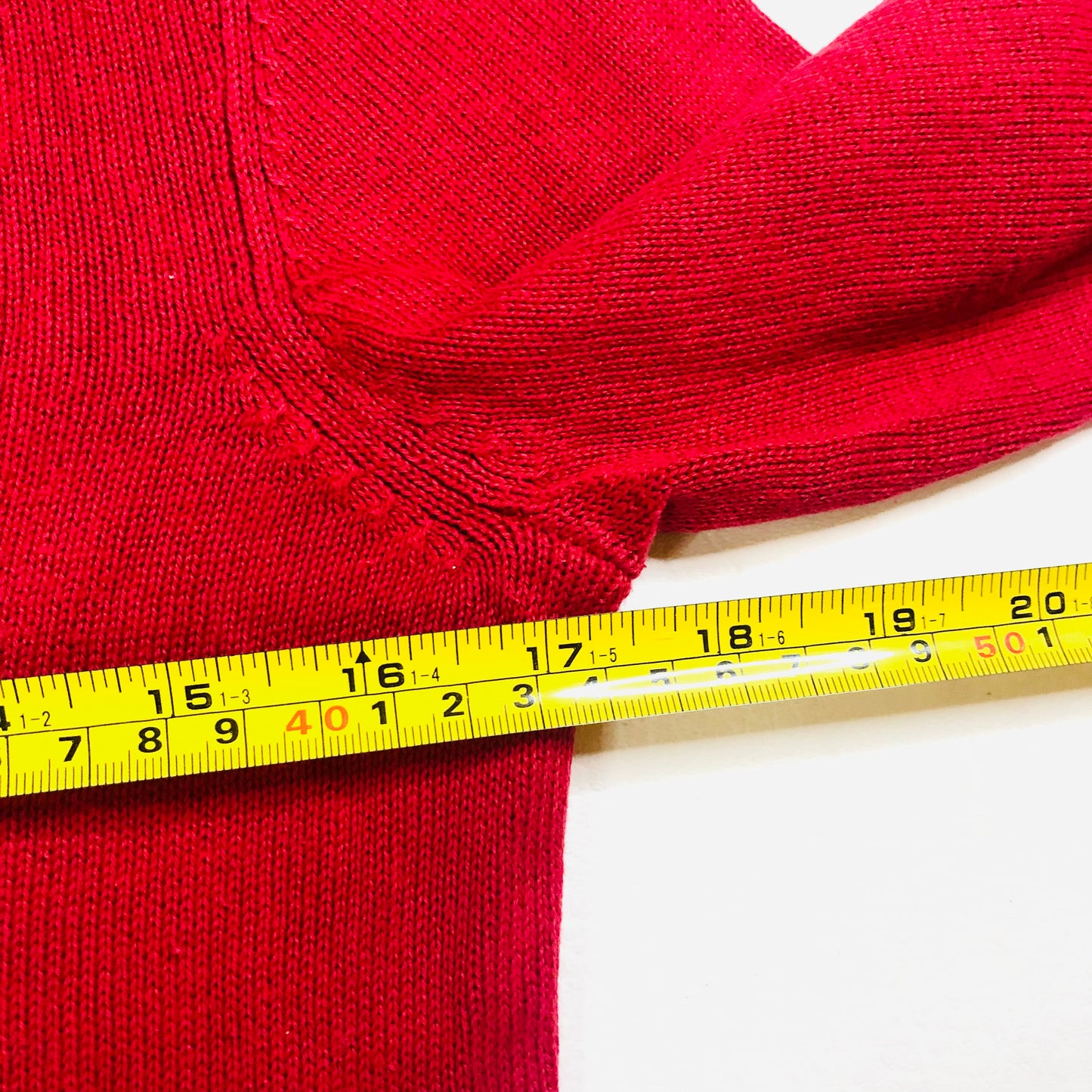 Calvin Klein Jeans Red Knit Y2K Long Striped Sleeve Top Jumper Size Medium (10)