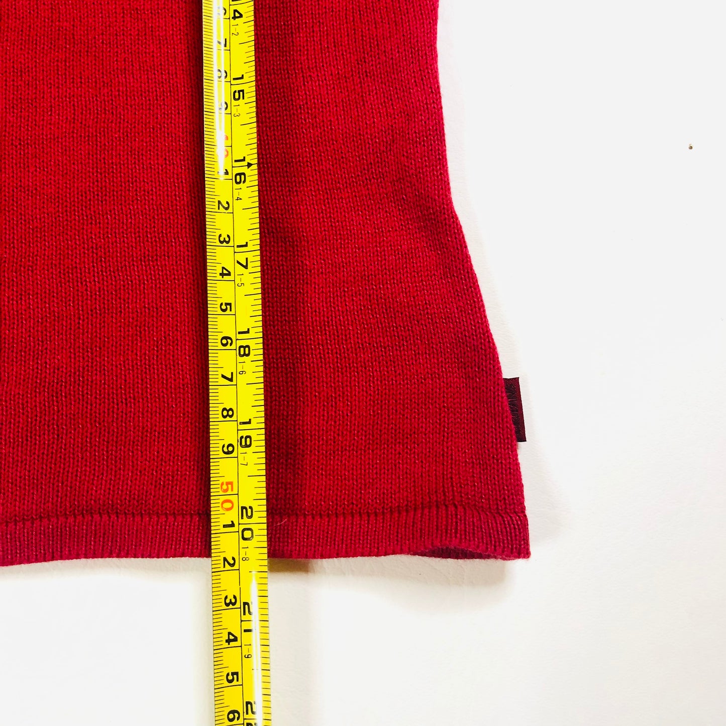 Calvin Klein Jeans Red Knit Y2K Long Striped Sleeve Top Jumper Size Medium (10)