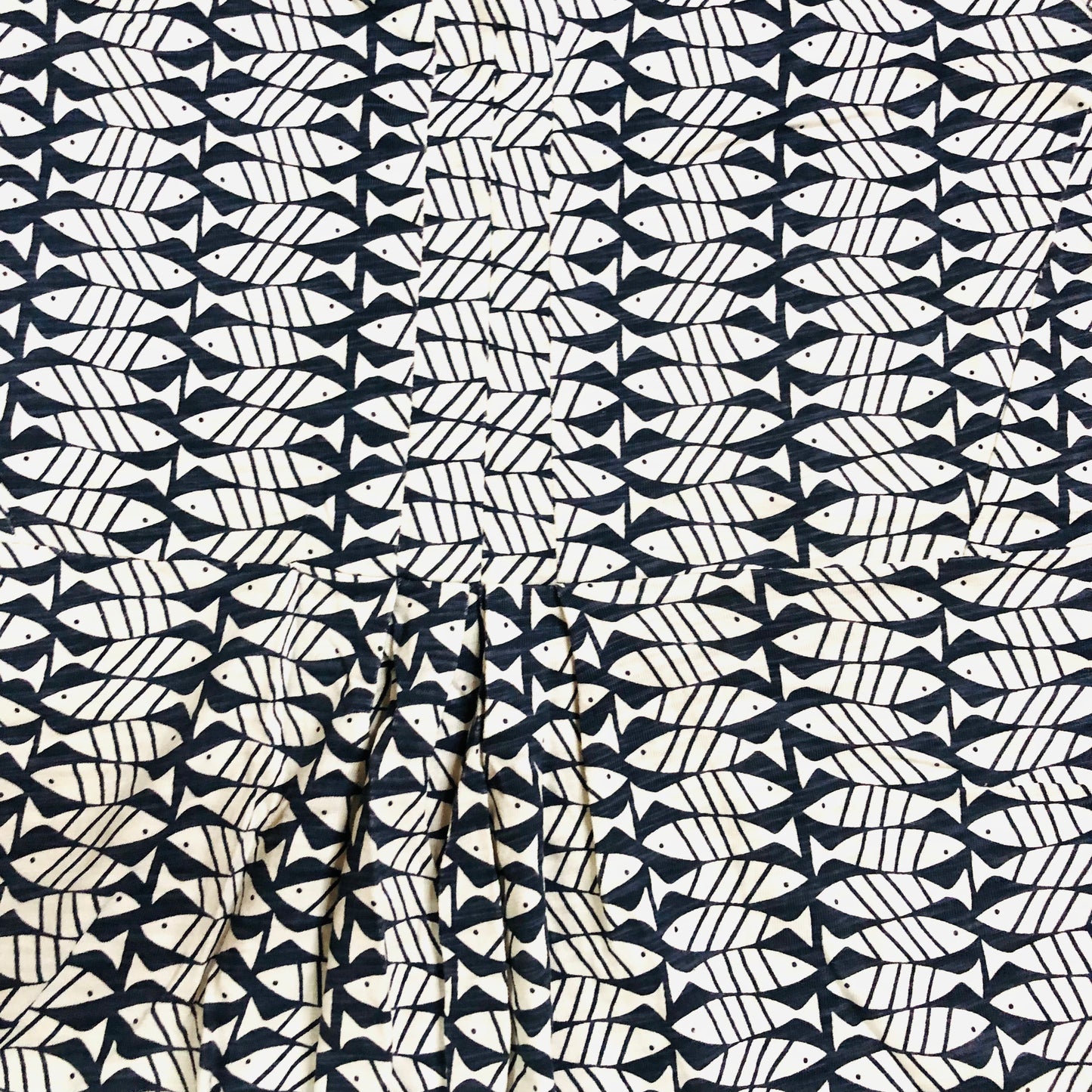 White Stuff Navy Blue & White Fish Print Pippi Summer Mini Dress Tunic Size 14