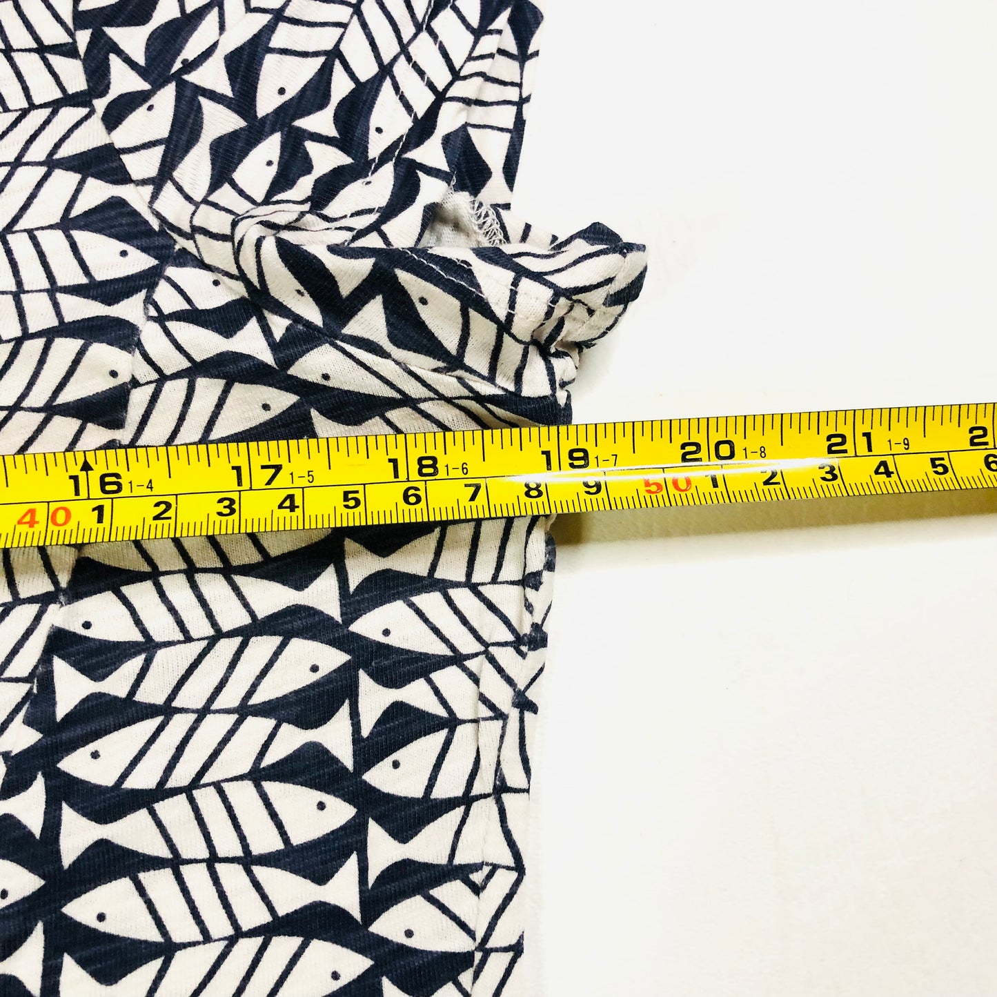 White Stuff Navy Blue & White Fish Print Pippi Summer Mini Dress Tunic Size 14