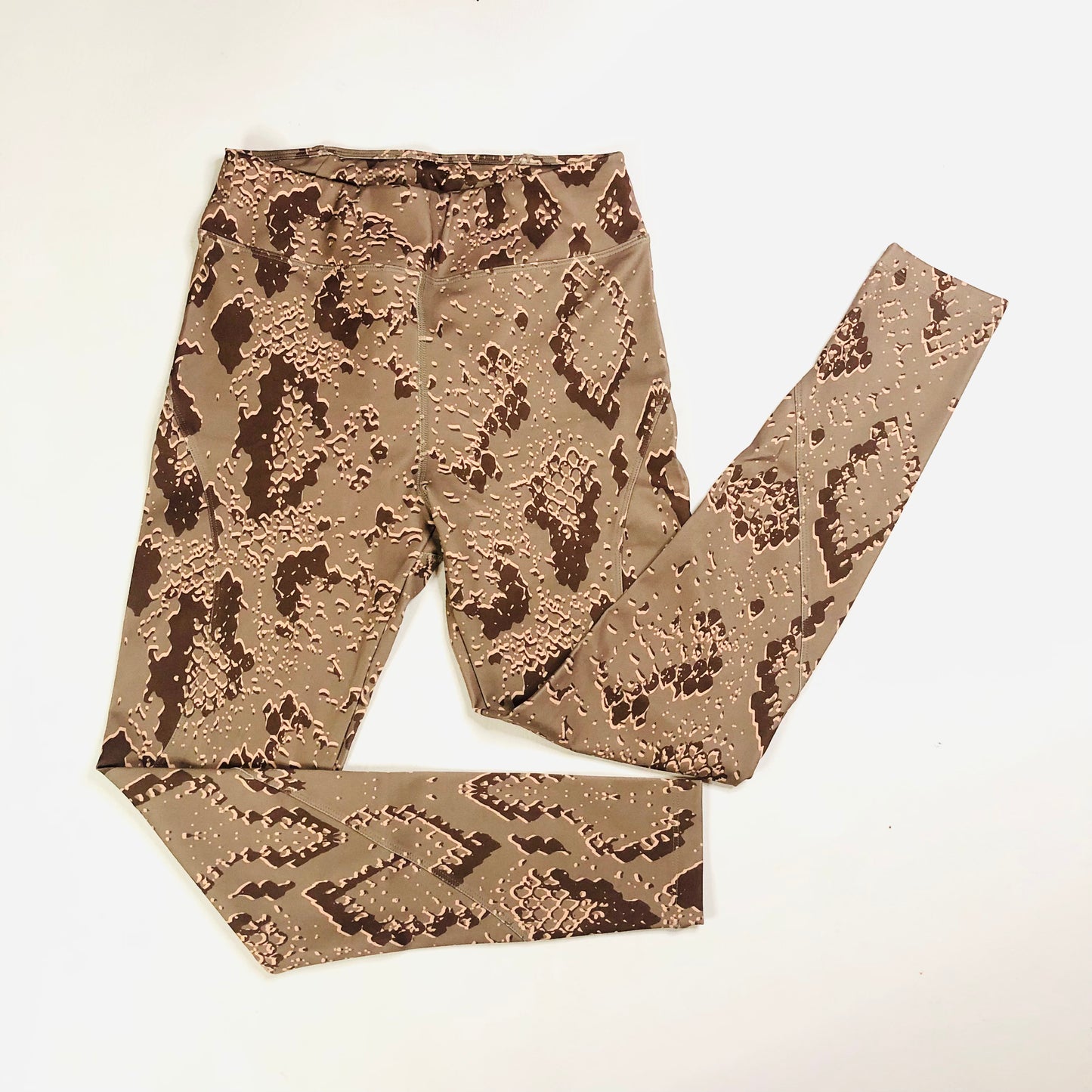Asos 4505 Brown Animal Snakeskin Print Activewear Leggings Size 10