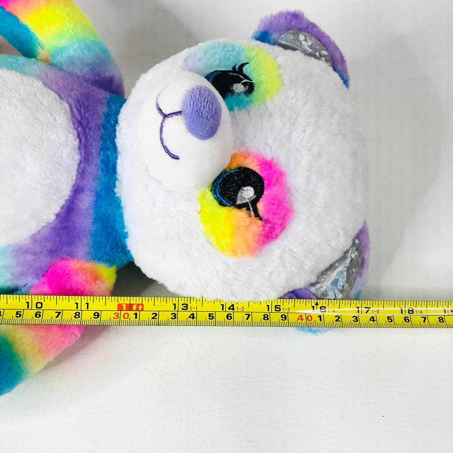 Build-A-Bear BAB Rainbow Panda Bear Plush Stuffed Animal Retired Soft Toy