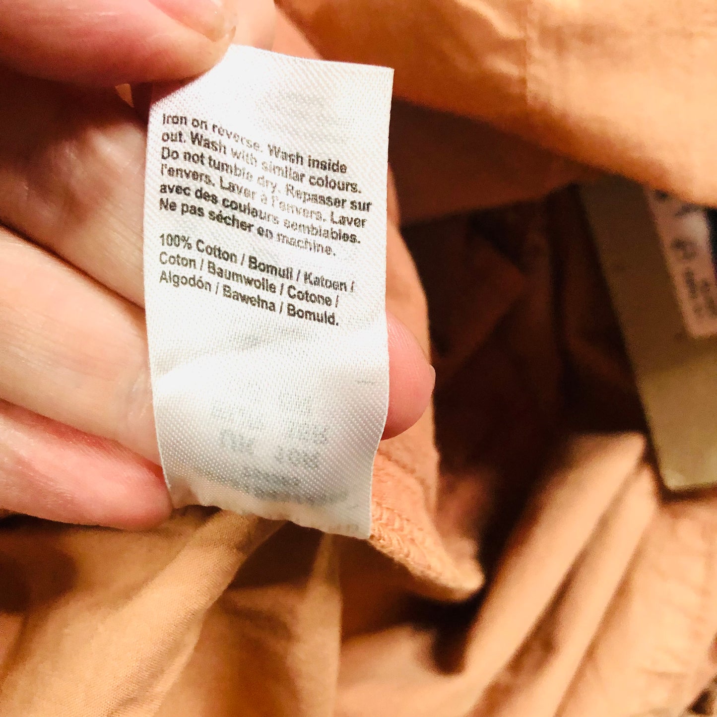 In Other Words (River Island) Pale Orange Floral Beaded Baggy Cargo Utility Parachute Pants Size 10