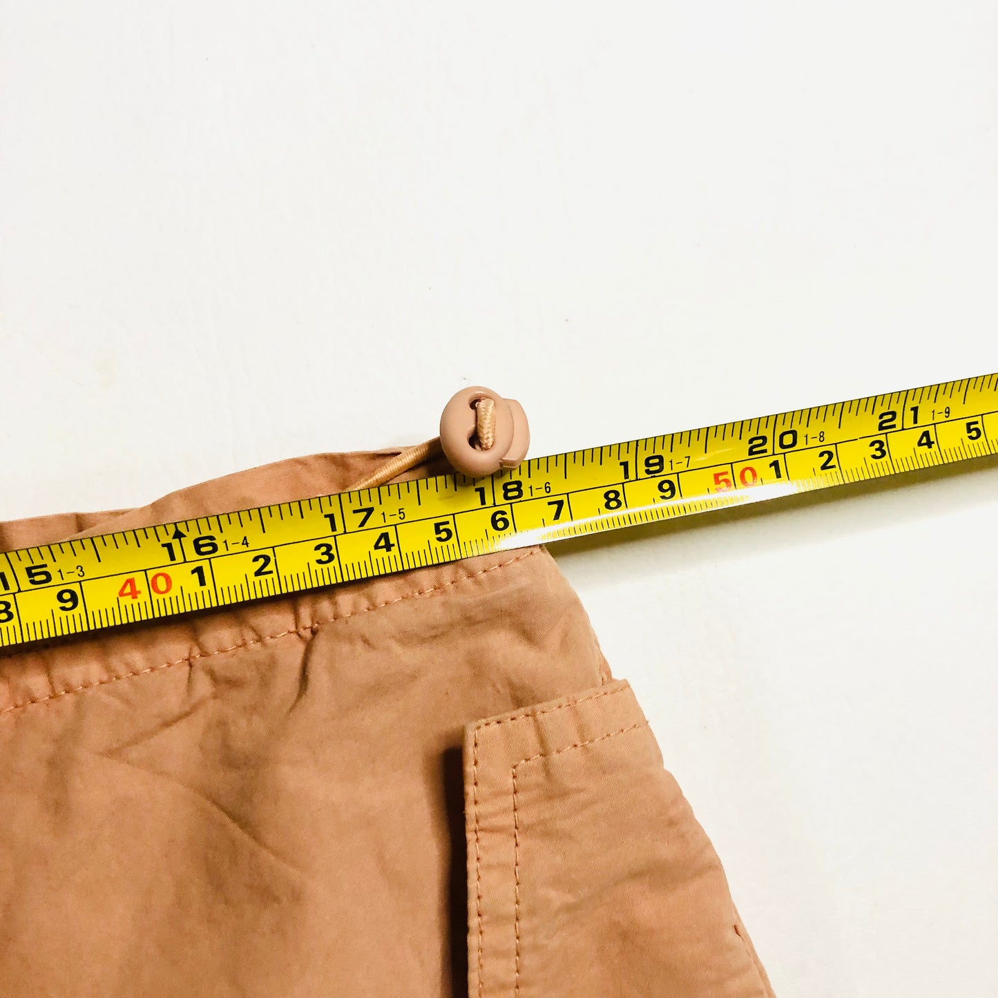 In Other Words (River Island) Pale Orange Floral Beaded Baggy Cargo Utility Parachute Pants Size 10