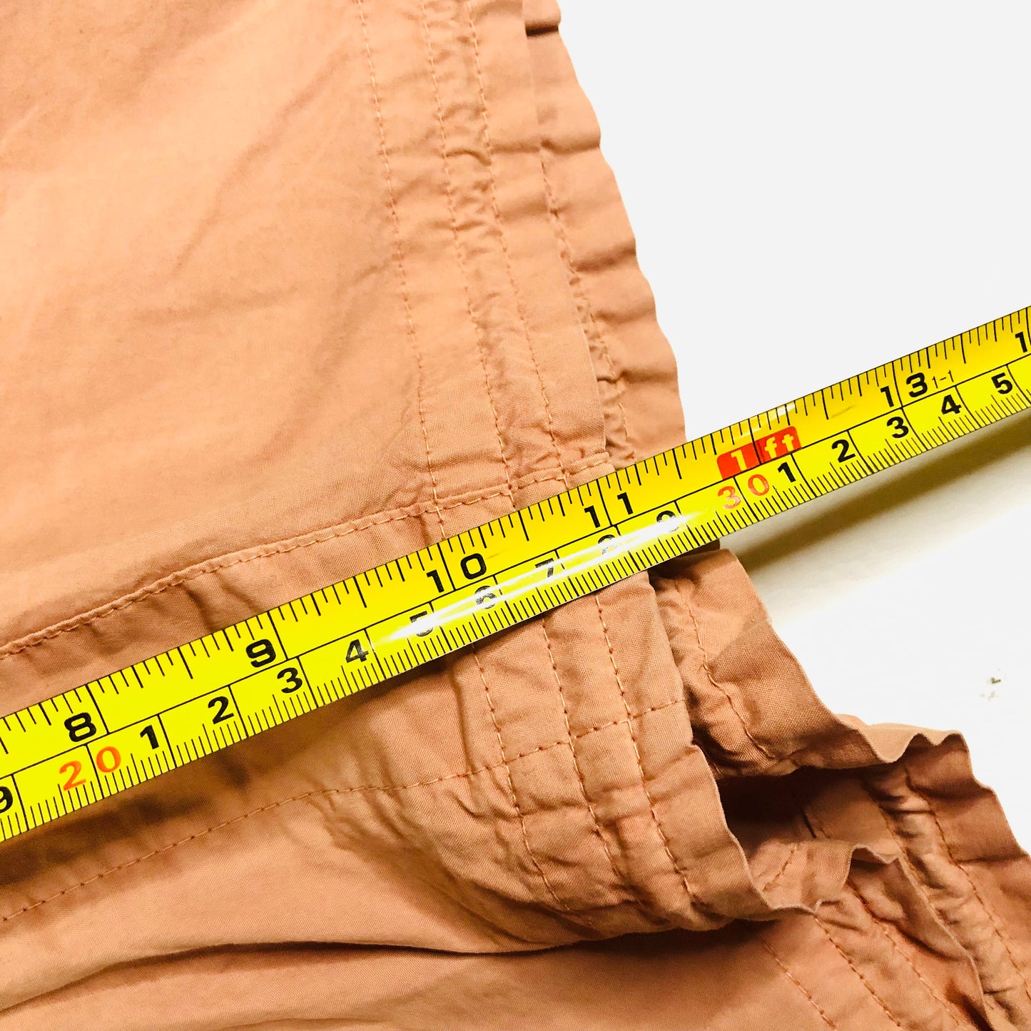 In Other Words (River Island) Pale Orange Floral Beaded Baggy Cargo Utility Parachute Pants Size 10
