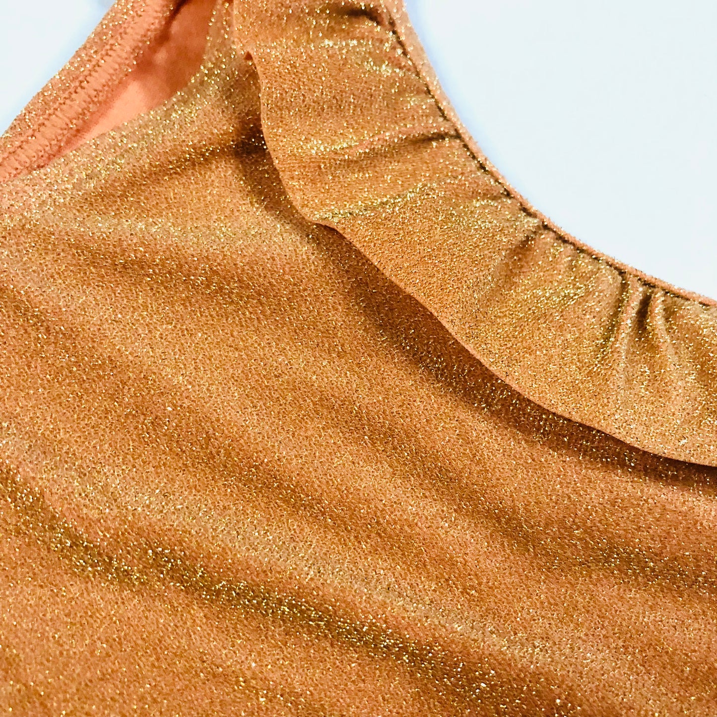 M&S Girls Orange Sparkle Frill Ruffle Bikini Swimwear 2 Piece Age 10-11 Years NEW