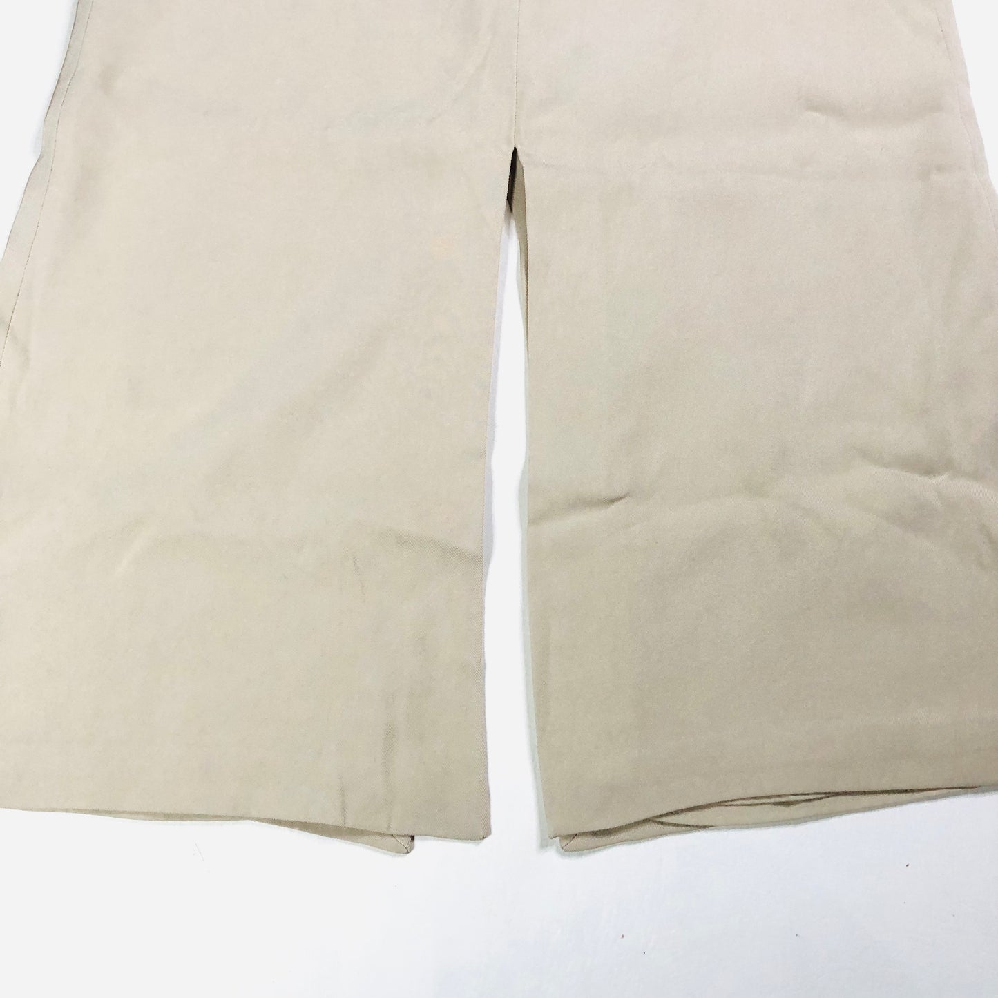 Massimo Dutti Beige Cream Micro Twill Split Midi Skirt Size Large NEW