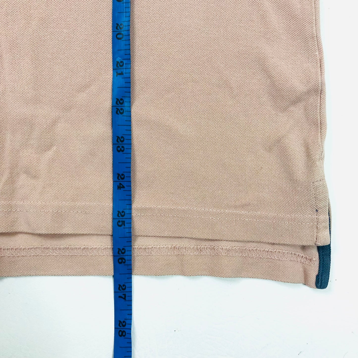 Lambretta 47 Tipped Pique Short Sleeve Cotton Polo Shirt Salmon Pink Size Large