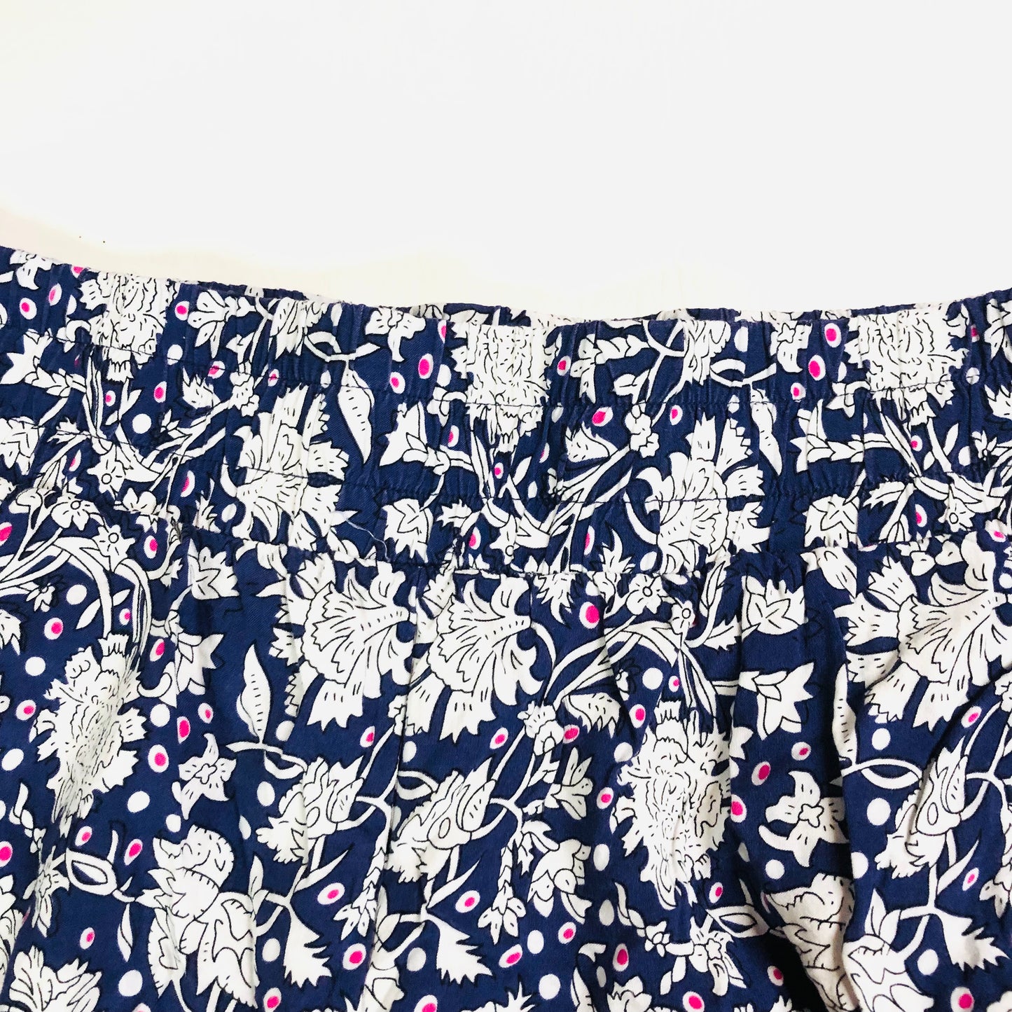 Joe Browns Navy Blue White Floral Casual Lightweight Summer Trousers Size 12/14